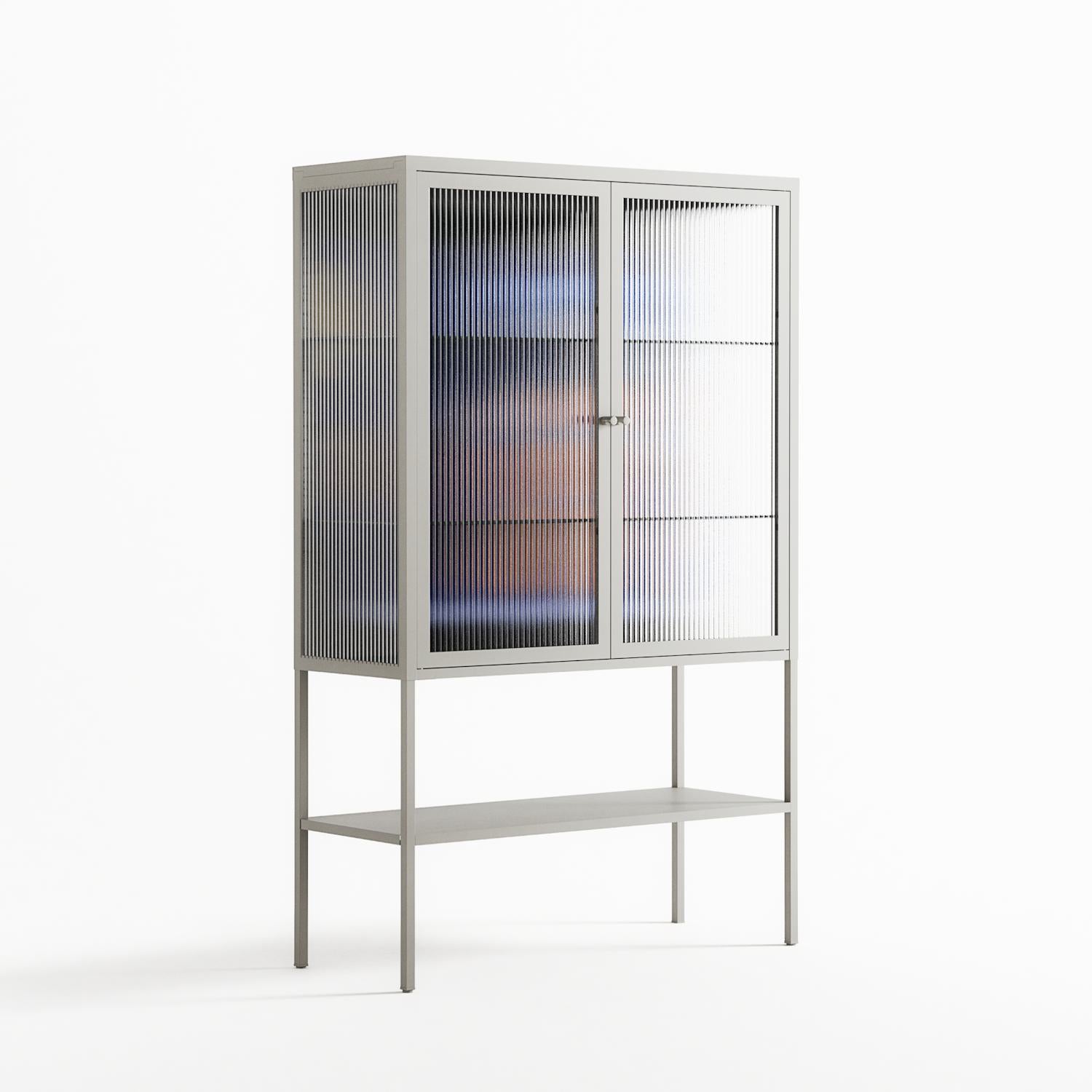 Blue Velvet - Loft Cabinet - Sophie Goudman-Peachey - Chalk - Reeded glass