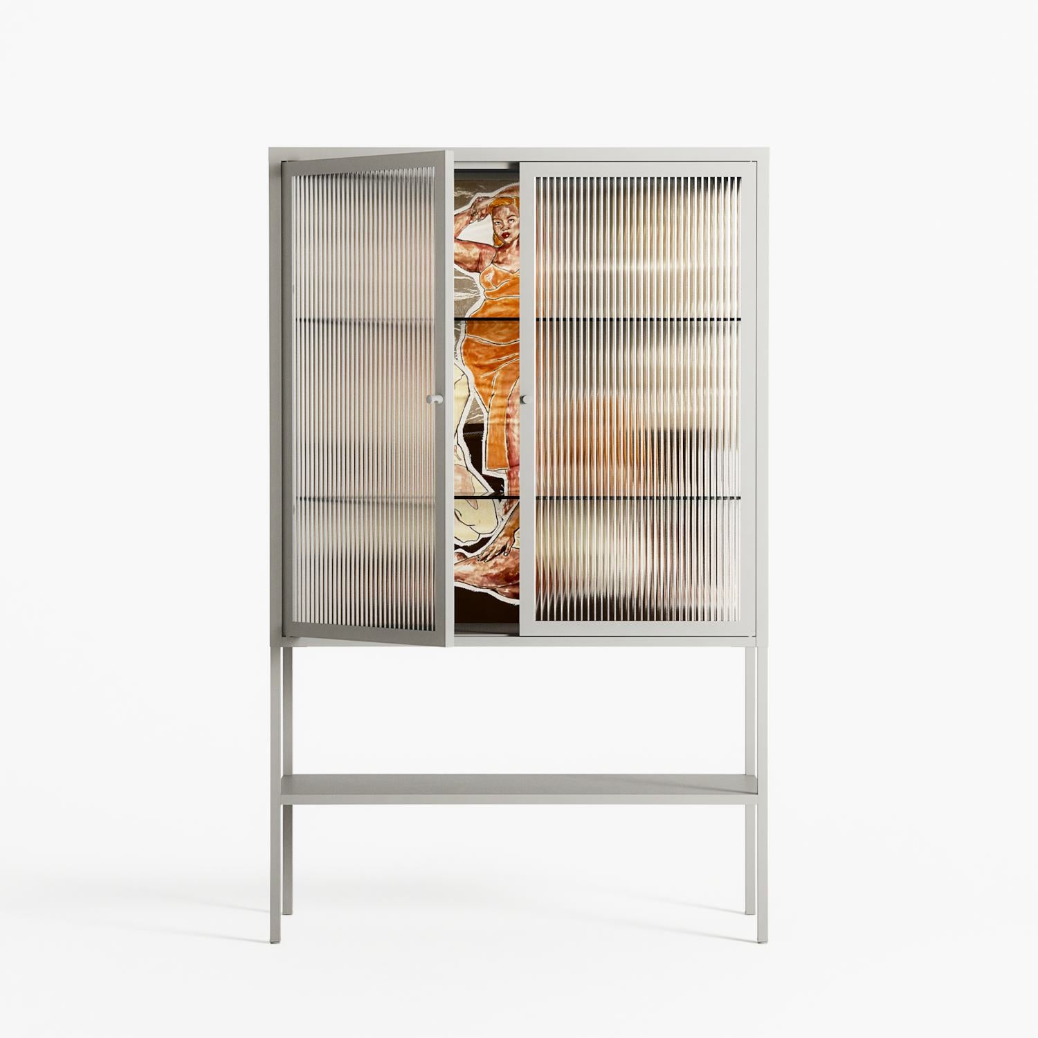 We Are Who We Are - Loft Cabinet - Sophie Goudman-Peachey - Chalk - Reeded glass