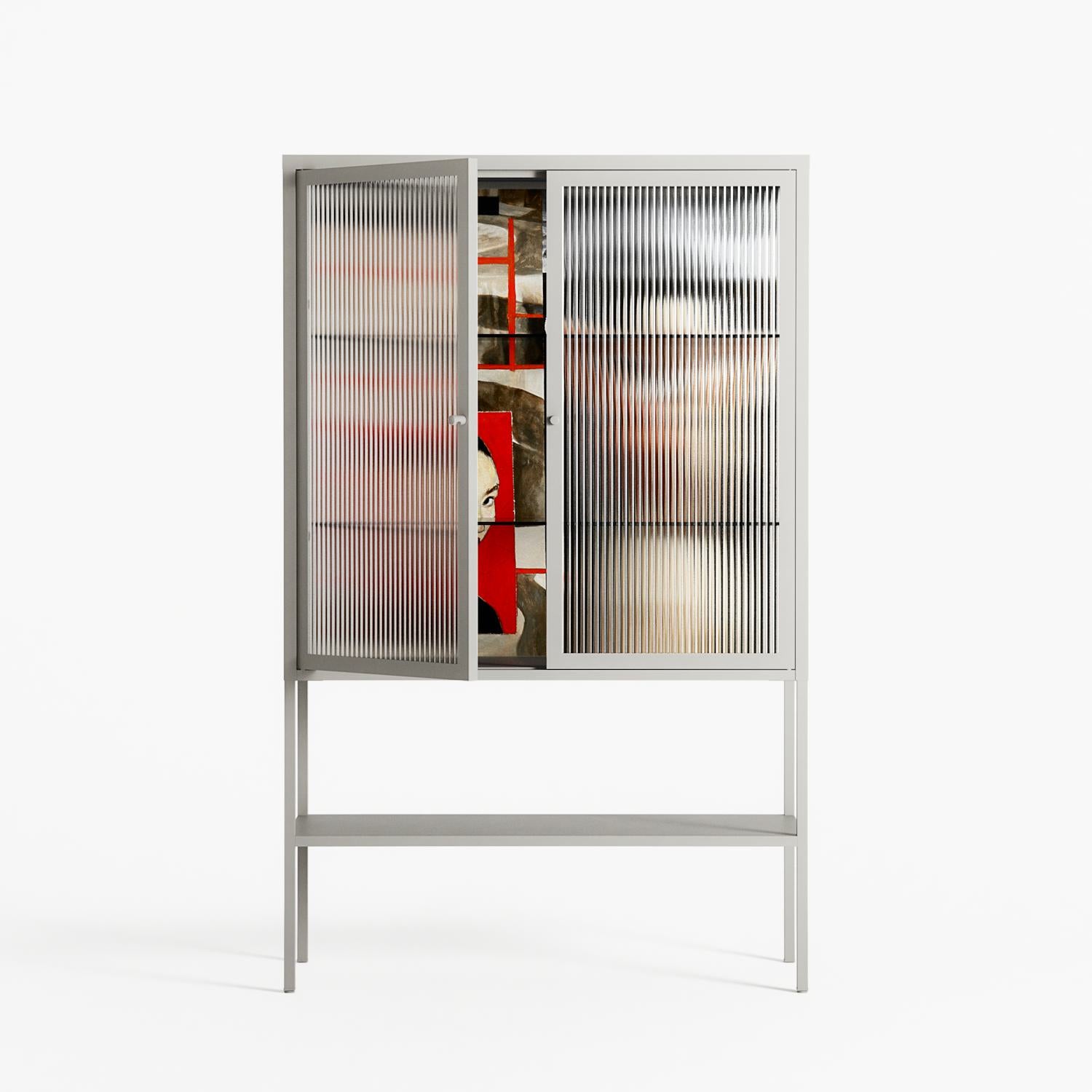 Where We Belong - Loft Cabinet - Sophie Goudman-Peachey - Chalk - Reeded glass