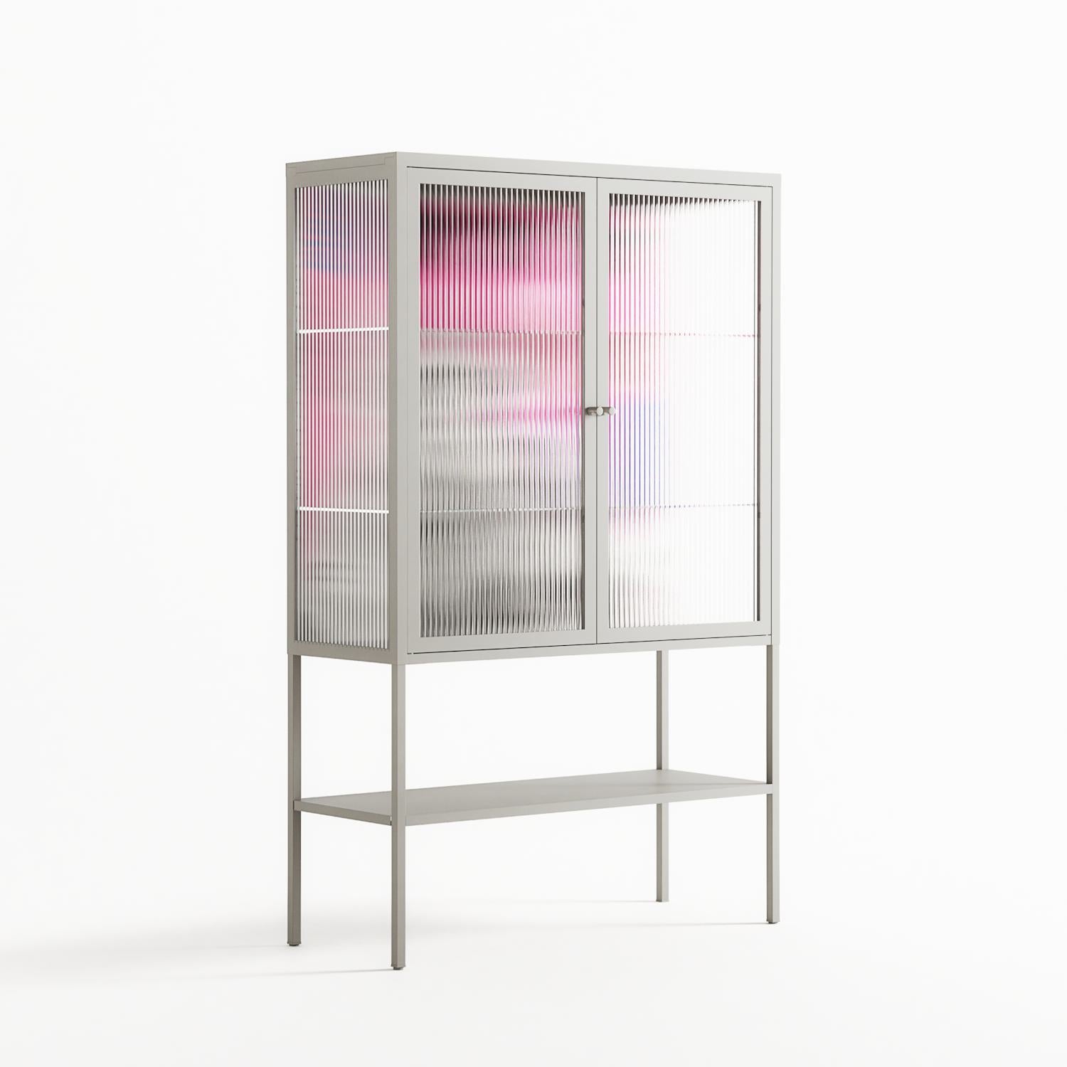 The Ringmaster - Loft Cabinet - Caitlin Flood-Molyneux - Chalk - Reeded glass