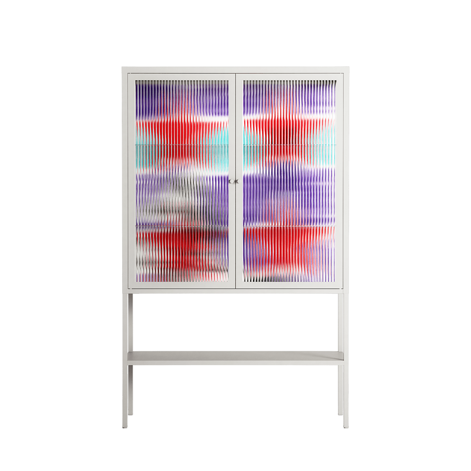 Scenes From - Loft Cabinet - Caitlin Flood-Molyneux - Chalk - Reeded glass