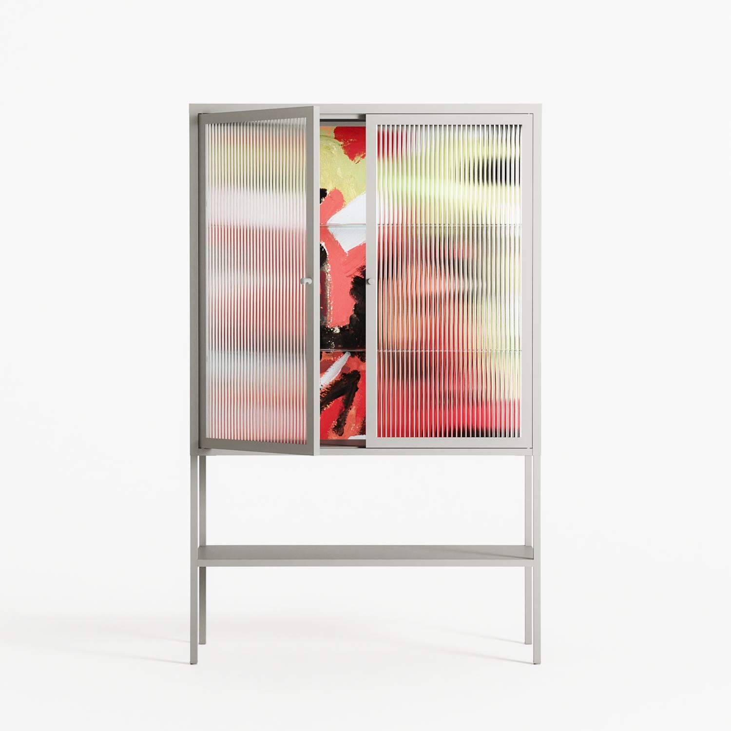 Rogue - Loft Cabinet - Caitlin Flood-Molyneux - Chalk - Reeded glass