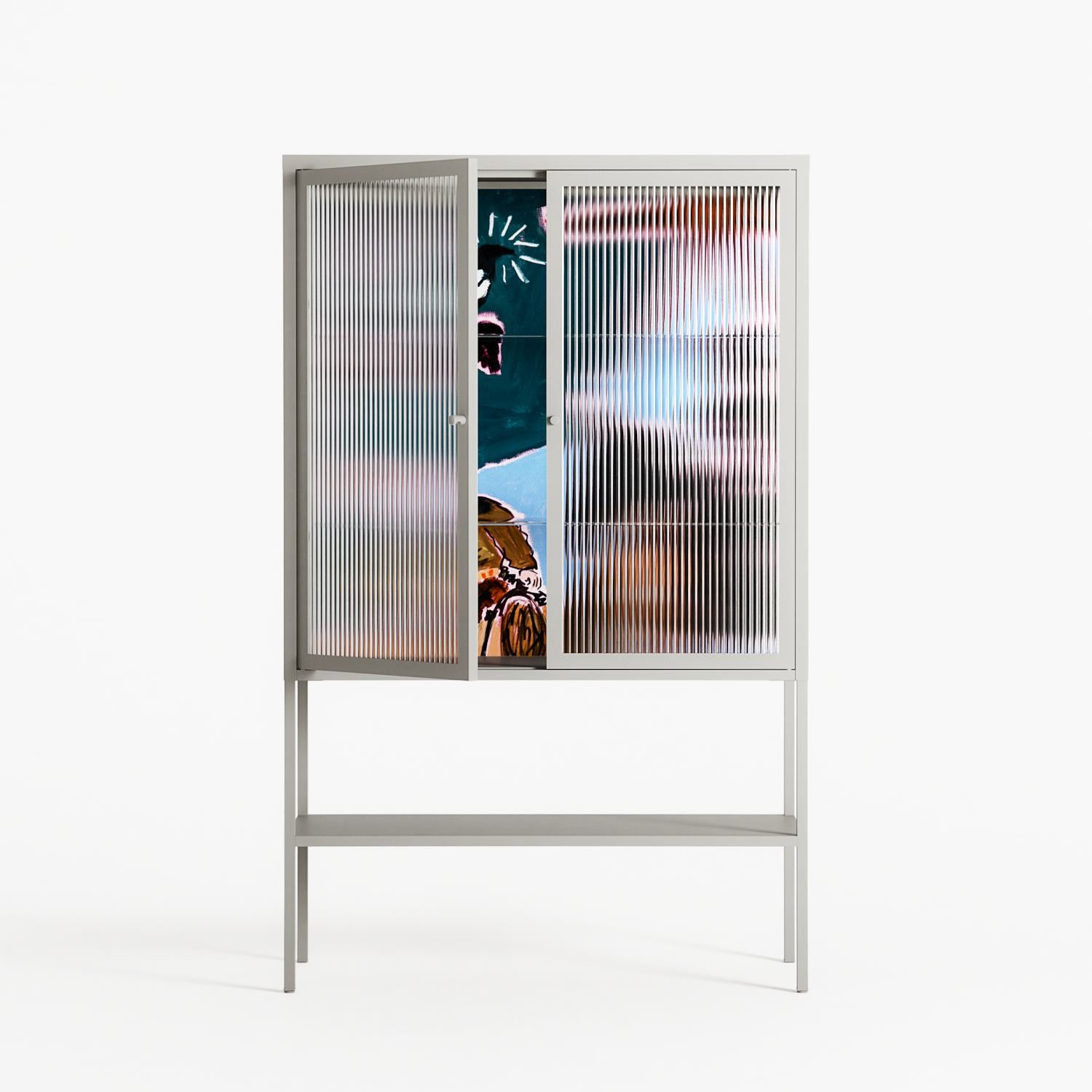 Hidden Sorrow - Loft Cabinet - Caitlin Flood-Molyneux - Chalk - Reeded glass