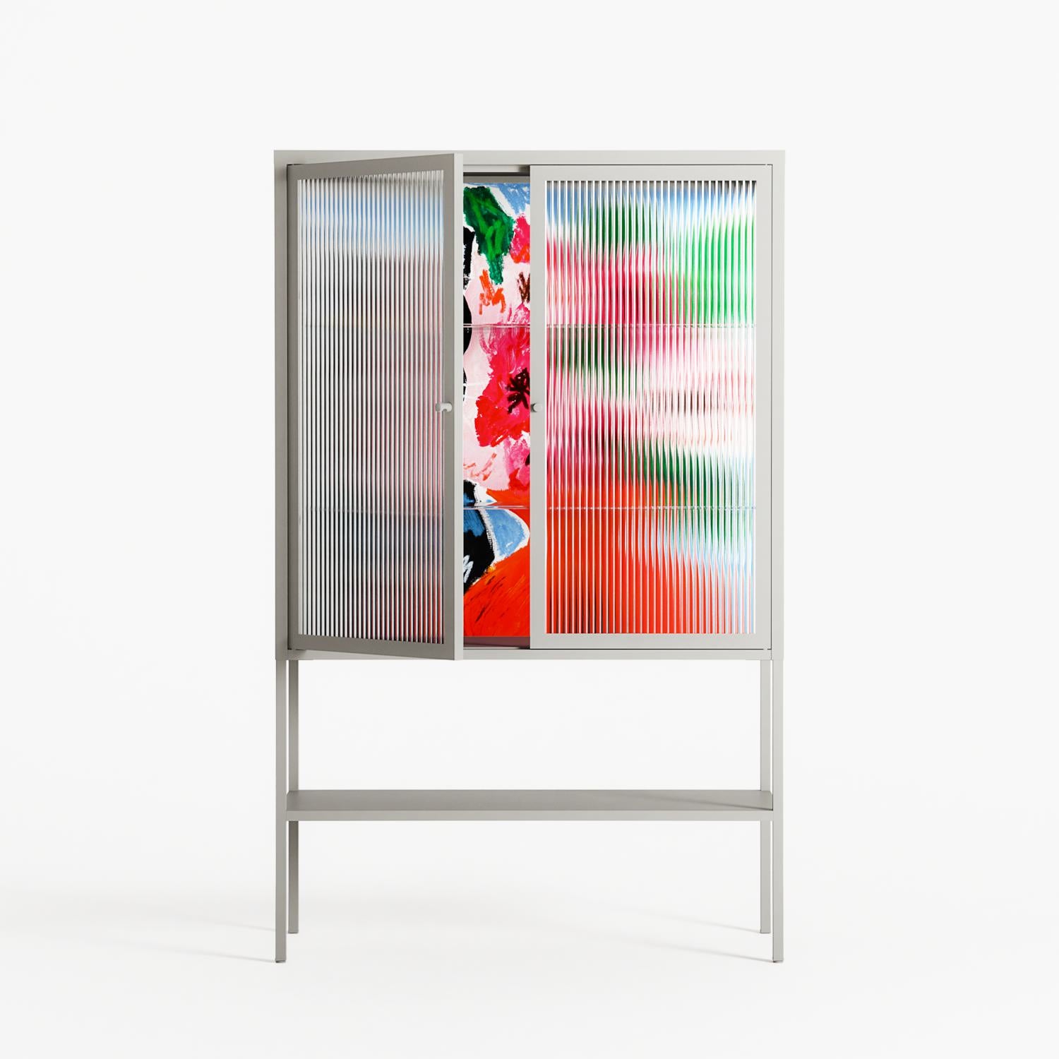Guardian - Loft Cabinet - Caitlin Flood-Molyneux - Chalk - Reeded glass