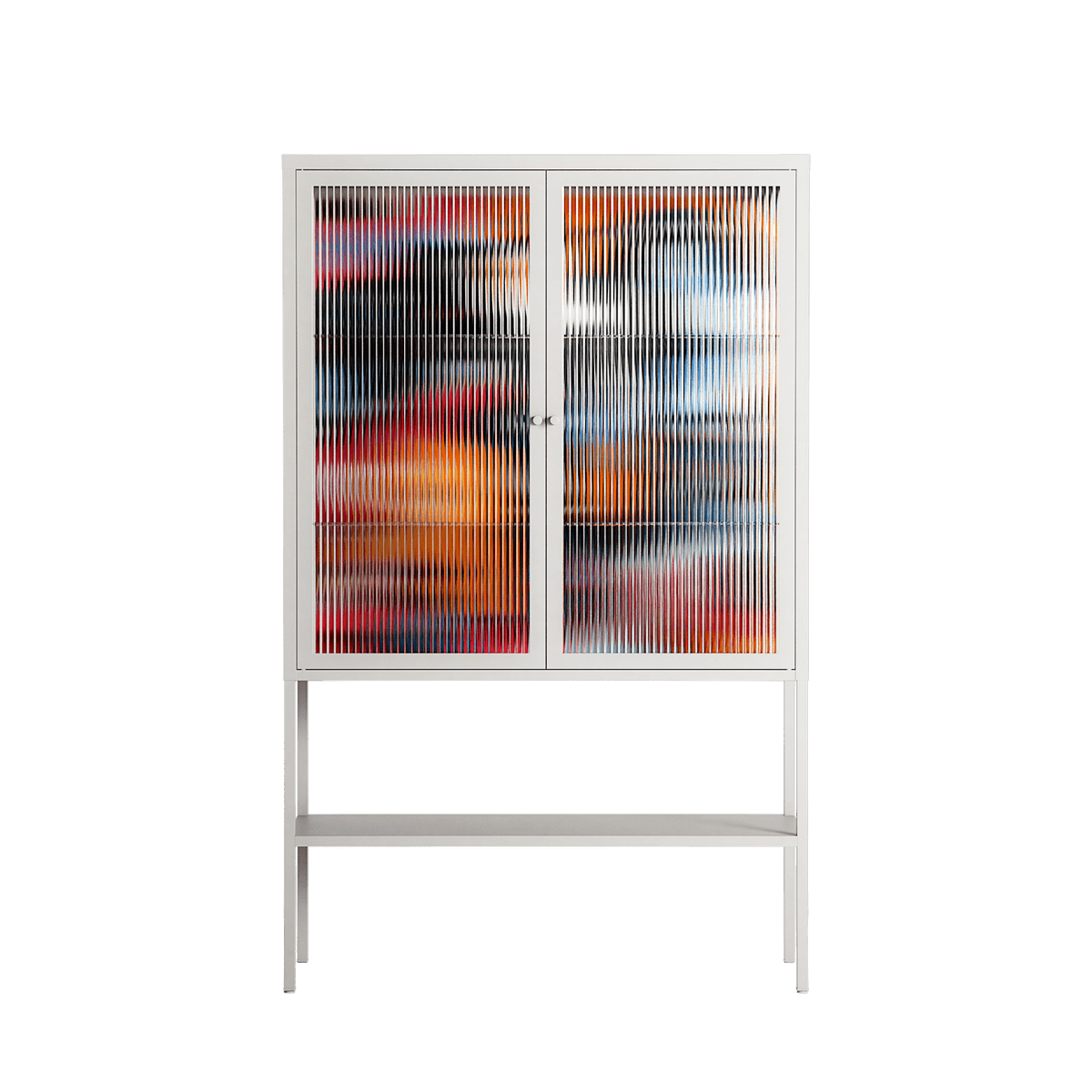 Ambush - Loft Cabinet - Caitlin Flood-Molyneux - Chalk - Reeded glass