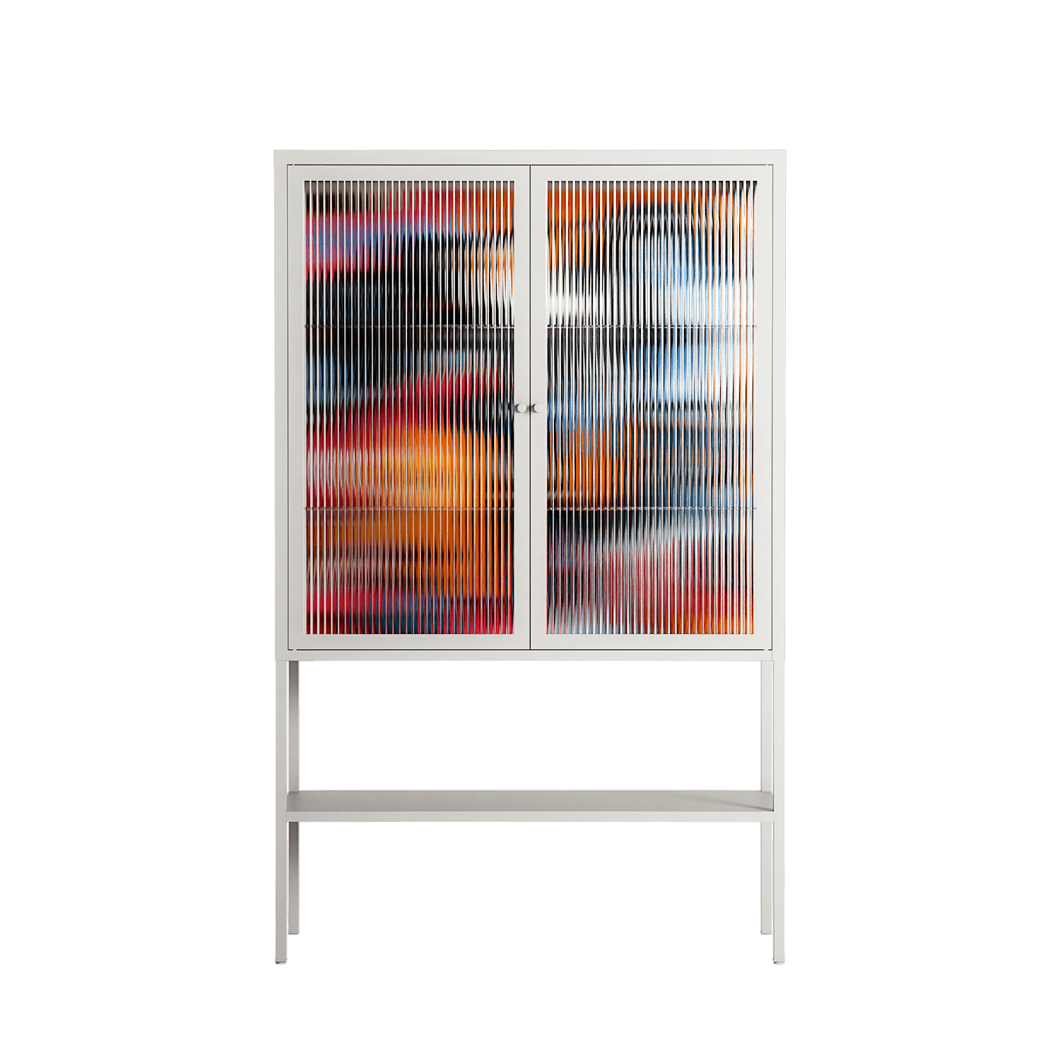 Ambush - Loft Cabinet - Caitlin Flood-Molyneux - Chalk - Reeded glass