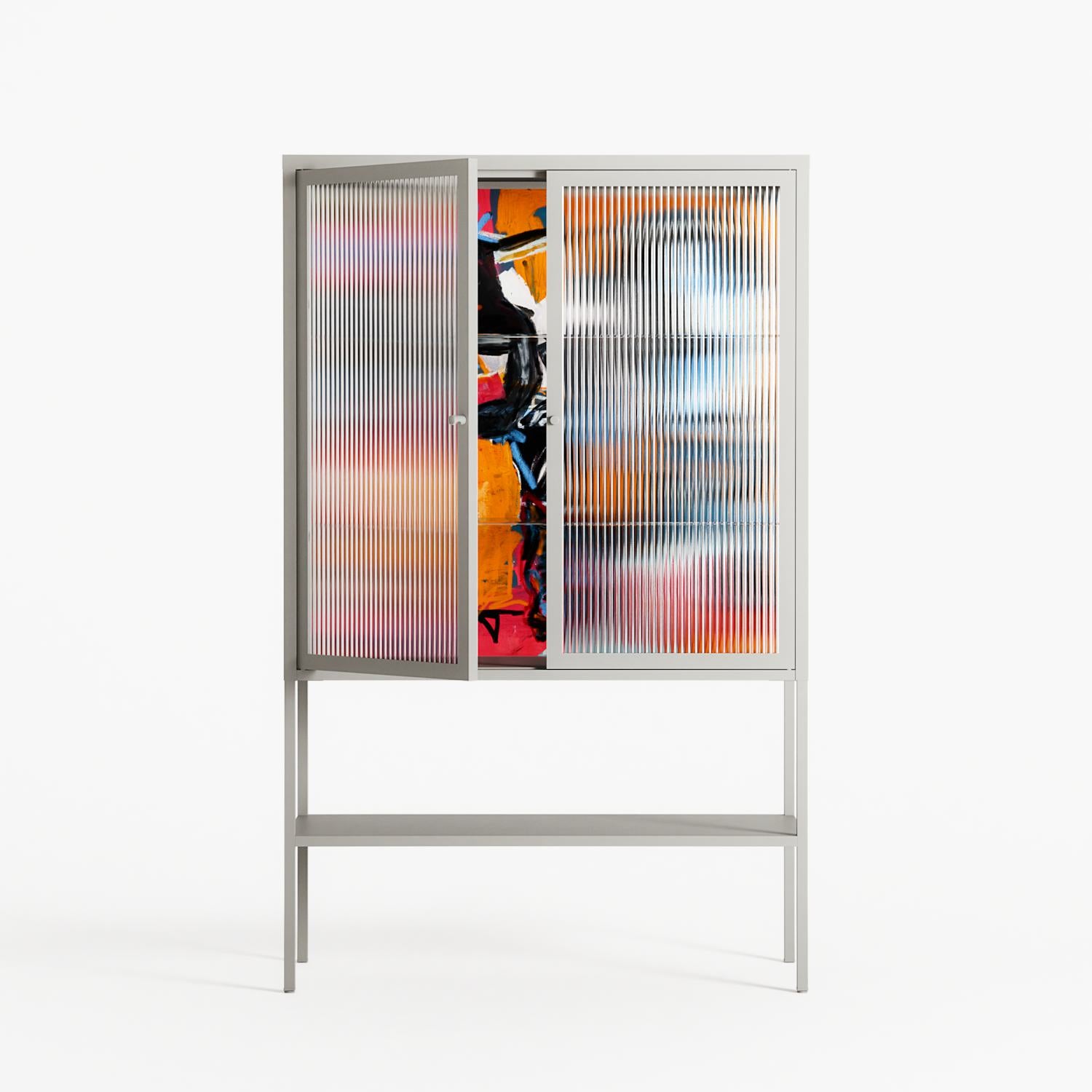Ambush - Loft Cabinet - Caitlin Flood-Molyneux - Chalk - Reeded glass