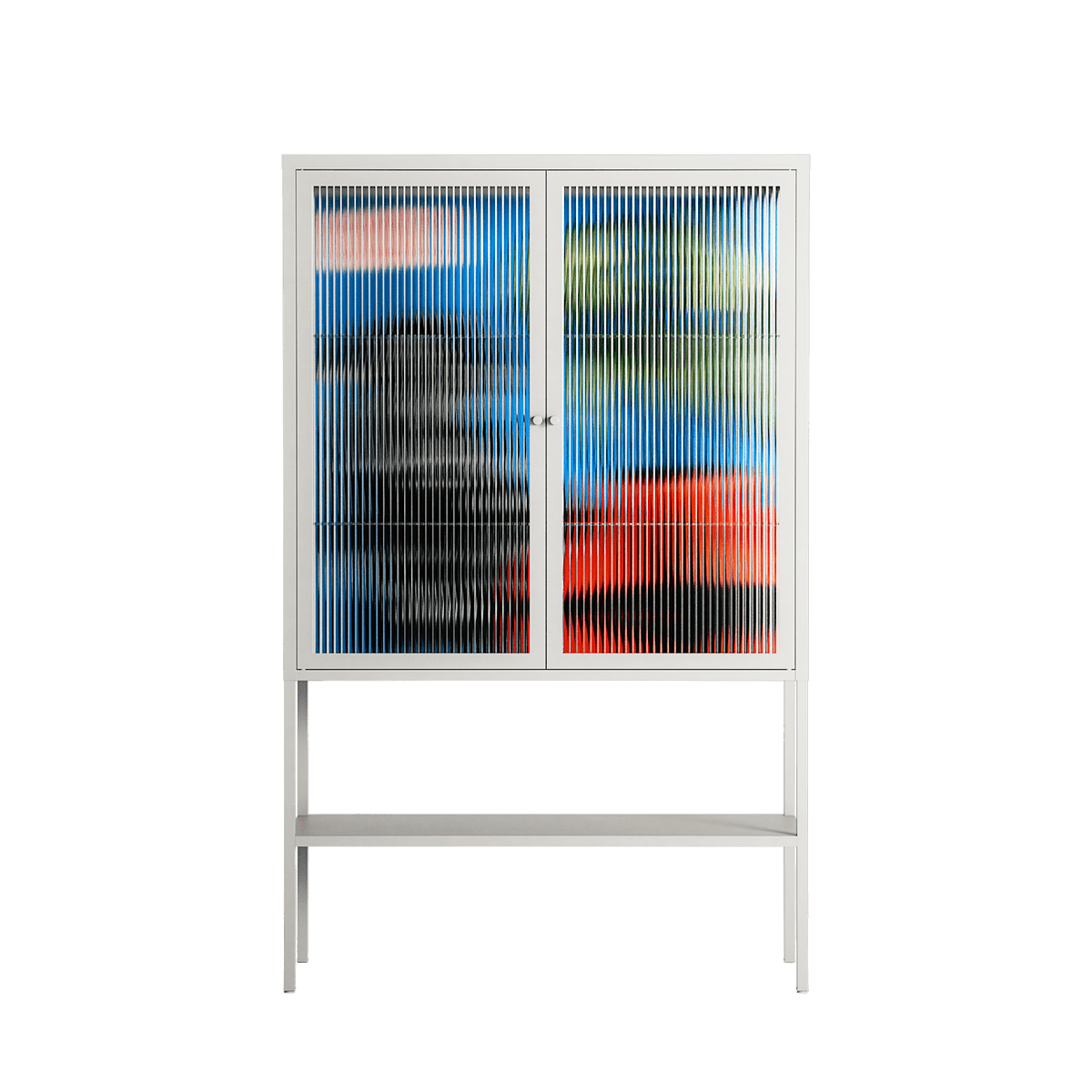 Staying Grounded - Loft Cabinet - Caitlin Flood-Molyneux - Chalk - Reeded glass