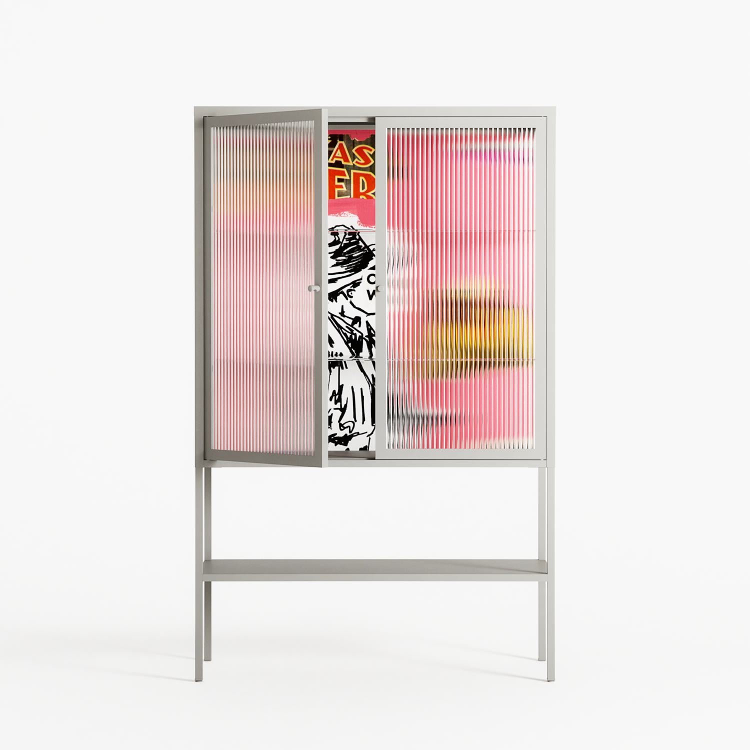 Change - Loft Cabinet - Caitlin Flood-Molyneux - Chalk - Reeded glass