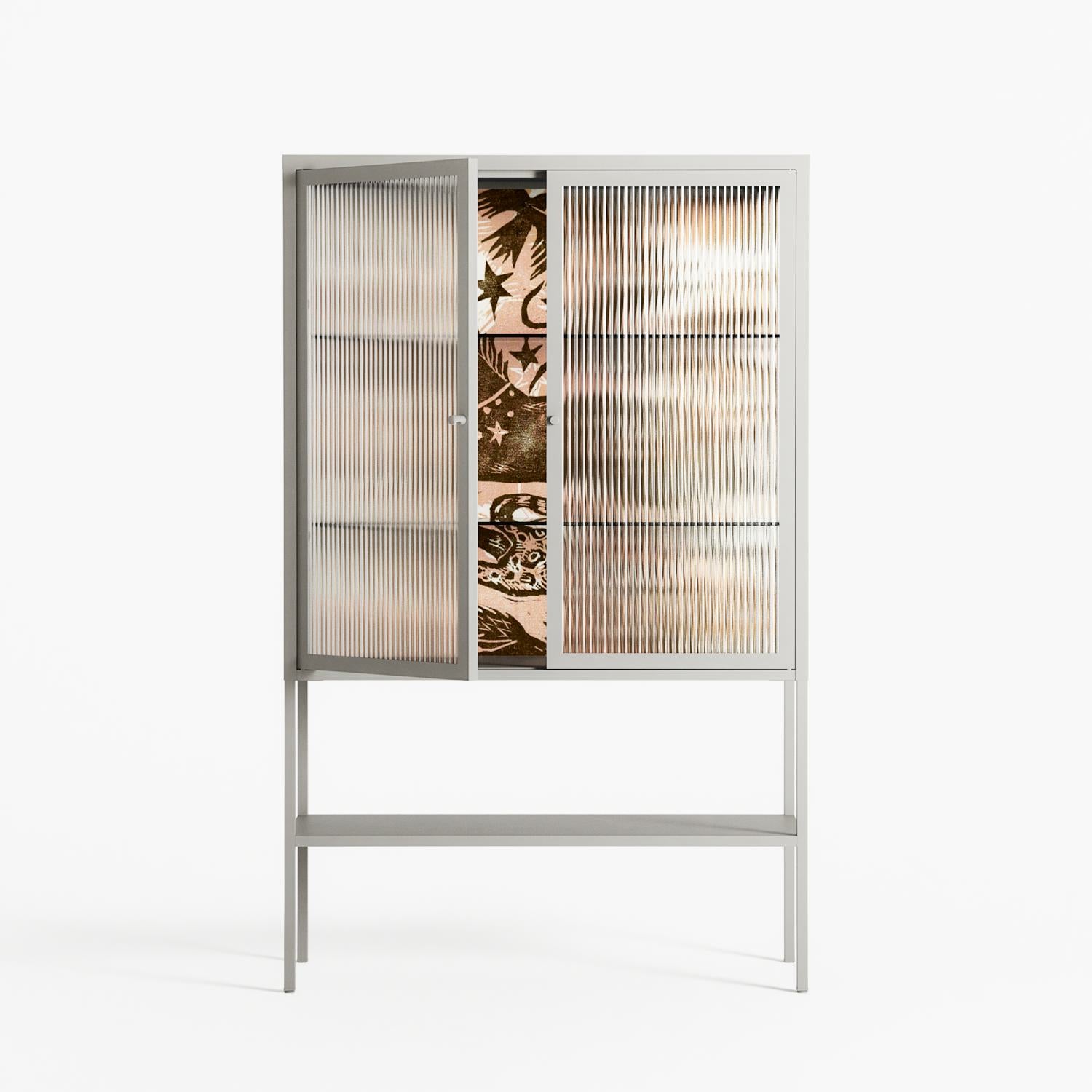 Delight Pink - Loft Cabinet - Diana Catchpole - Chalk - Reeded glass
