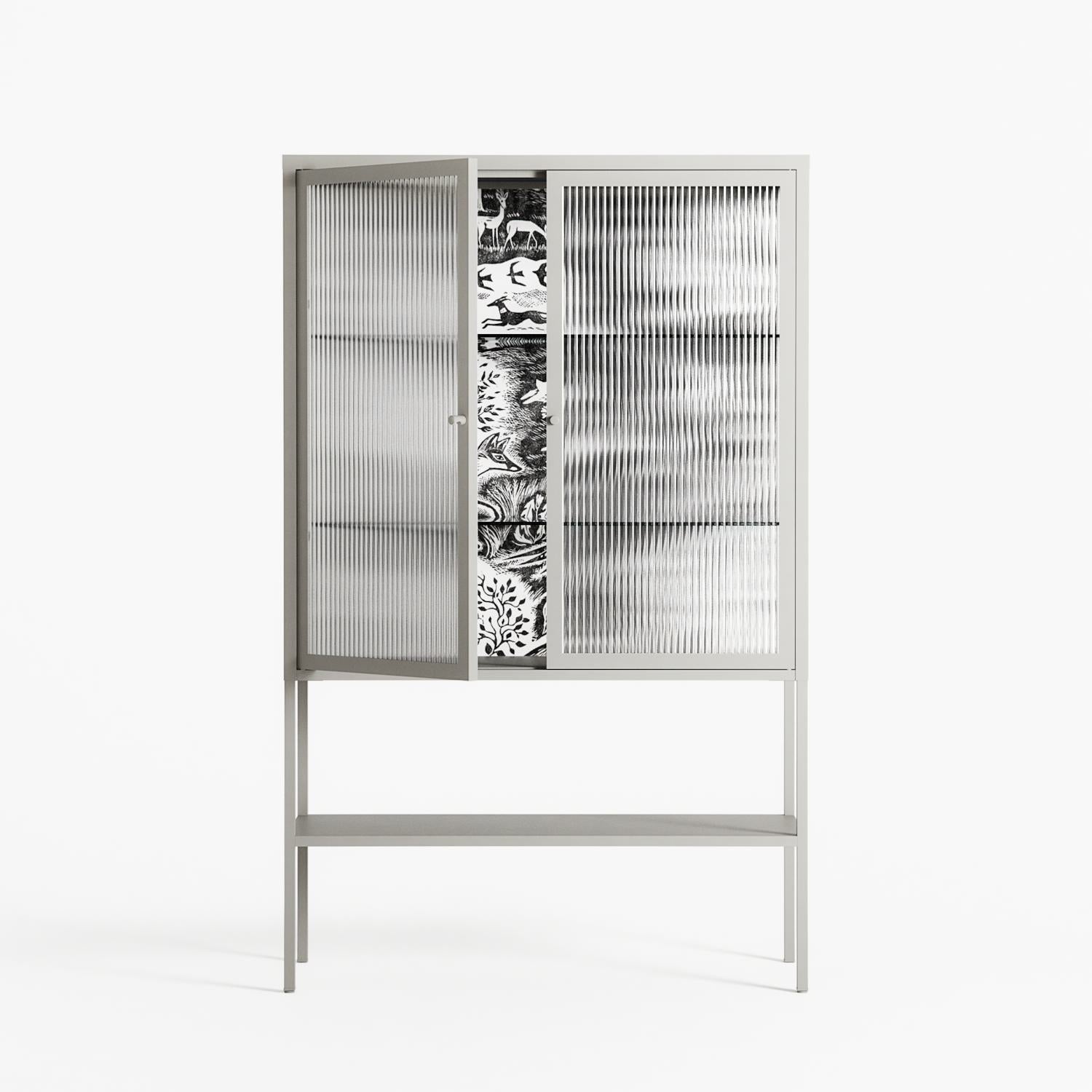 Flight Of Fancy - Loft Cabinet - Diana Catchpole - Chalk - Reeded glass