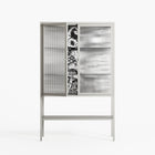 Flight Of Fancy 3 - Loft Cabinet - Diana Catchpole - Chalk - Reeded glass
