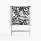 Flight Of Fancy 3 - Loft Cabinet - Diana Catchpole - Chalk - Reeded glass