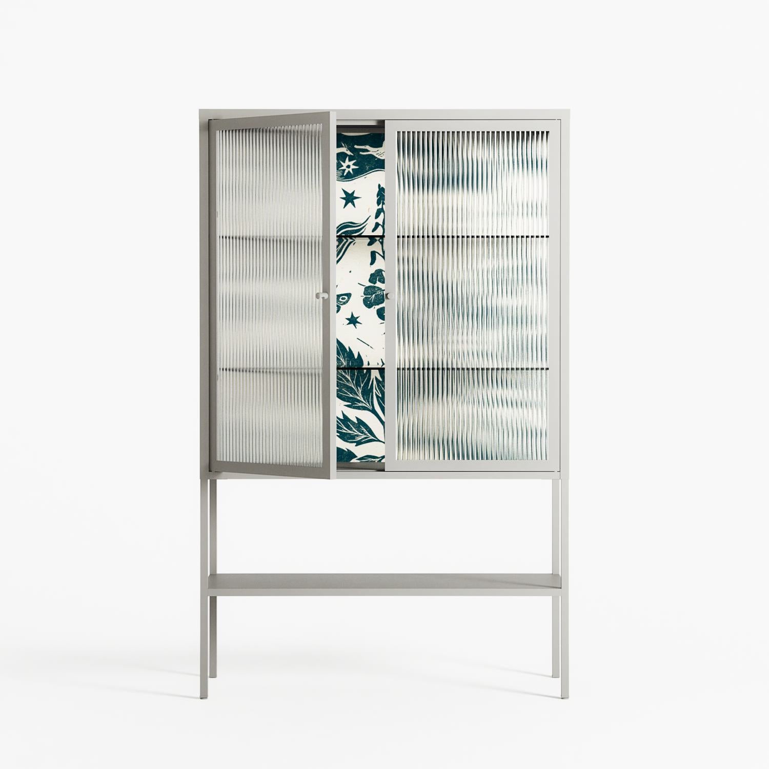 Ode to Summer 3 - Loft Cabinet - Diana Catchpole - Chalk - Reeded glass
