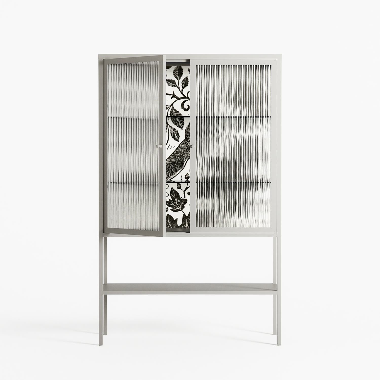 Ode to Summer 4 - Loft Cabinet - Diana Catchpole - Chalk - Reeded glass