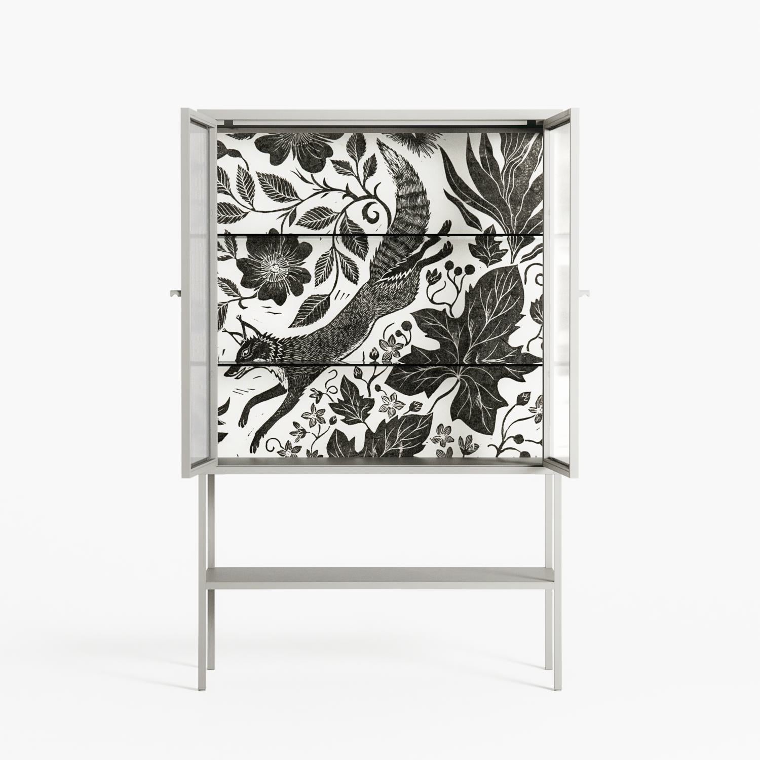 Ode to Summer 4 - Loft Cabinet - Diana Catchpole - Chalk - Reeded glass