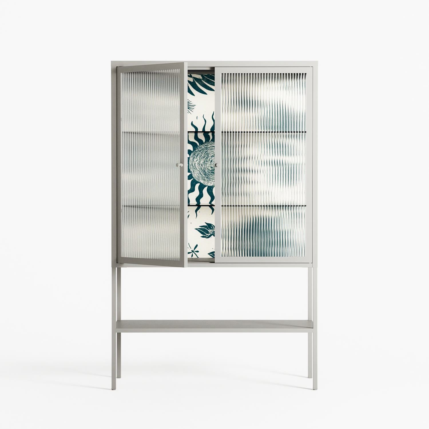 Ode to Summer 6 - Loft Cabinet - Diana Catchpole - Chalk - Reeded glass
