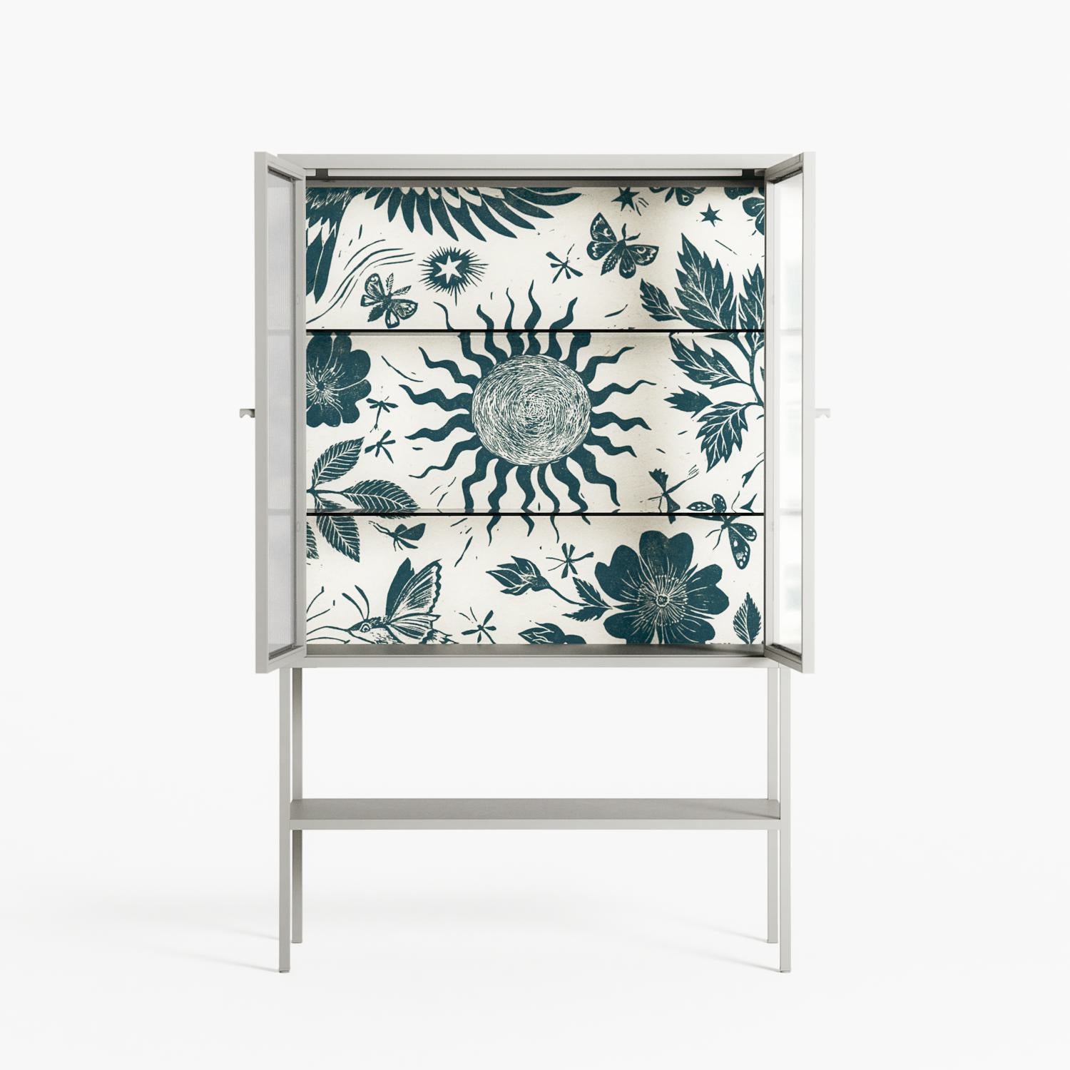 Ode to Summer 6 - Loft Cabinet - Diana Catchpole - Chalk - Reeded glass