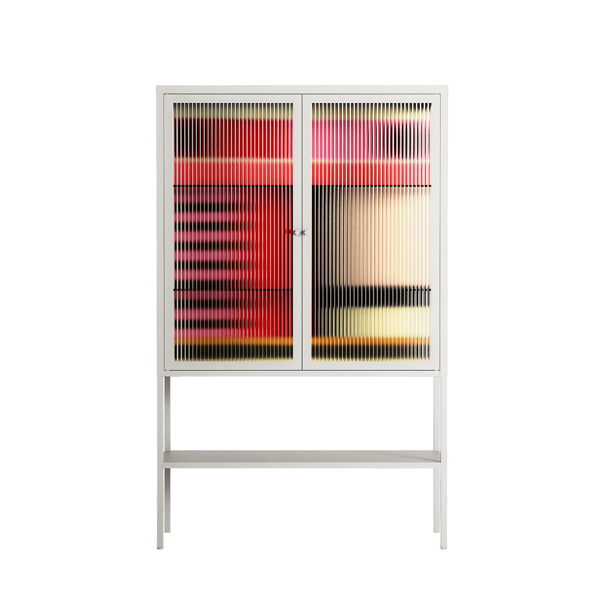 Harmonic - Loft Cabinet - Rikki Hewitt - Chalk - Reeded glass