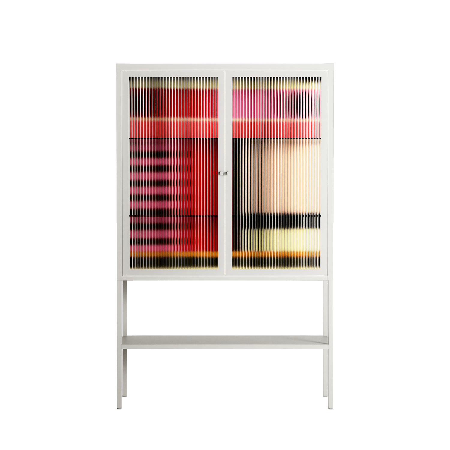 Harmonic - Loft Cabinet - Rikki Hewitt - Chalk - Reeded glass