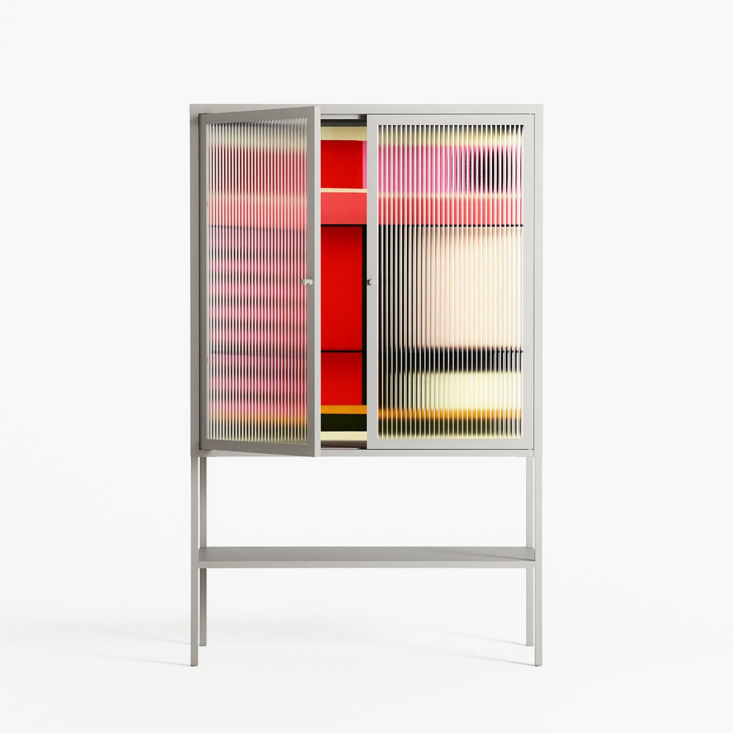 Harmonic - Loft Cabinet - Rikki Hewitt - Chalk - Reeded glass