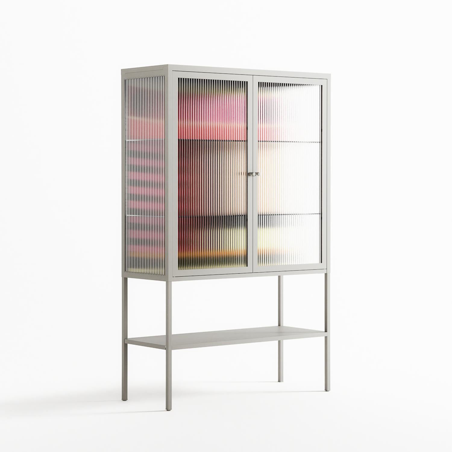 Harmonic - Loft Cabinet - Rikki Hewitt - Chalk - Reeded glass