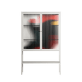 Plume - Loft Cabinet - Rikki Hewitt - Chalk - Reeded glass