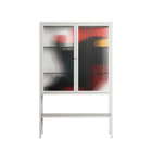 Plume - Loft Cabinet - Rikki Hewitt - Chalk - Reeded glass