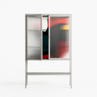Plume - Loft Cabinet - Rikki Hewitt - Chalk - Reeded glass