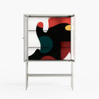 Plume - Loft Cabinet - Rikki Hewitt - Chalk - Reeded glass