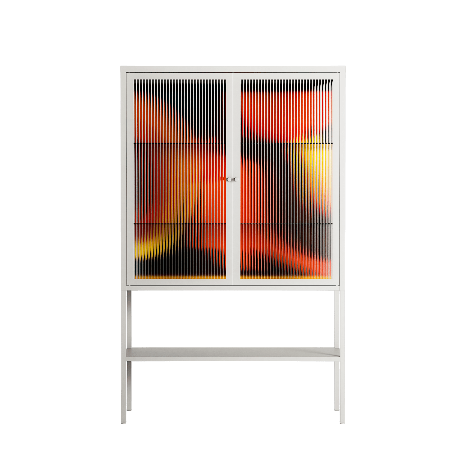 Swift - Loft Cabinet - Rikki Hewitt - Chalk - Reeded glass