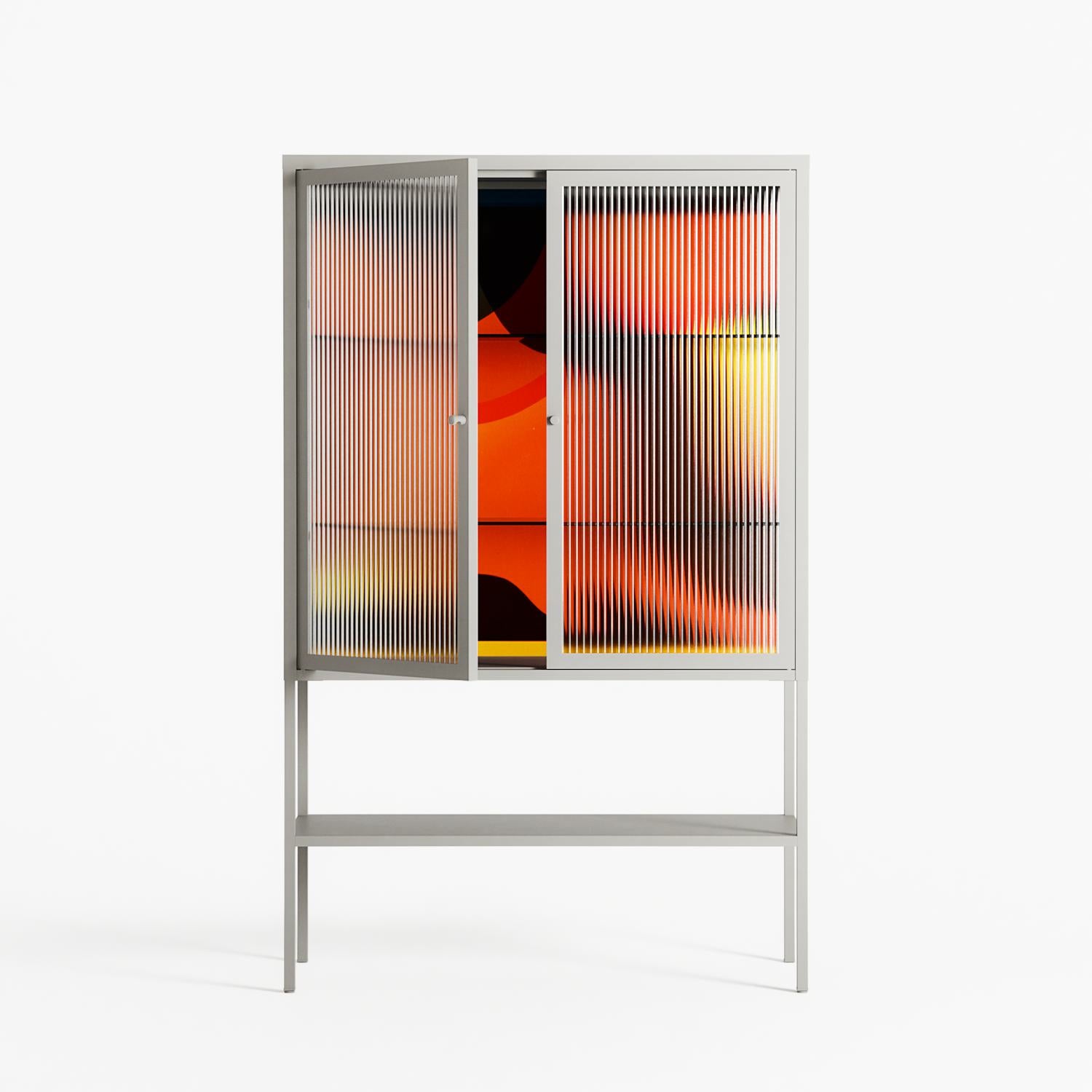 Swift - Loft Cabinet - Rikki Hewitt - Chalk - Reeded glass