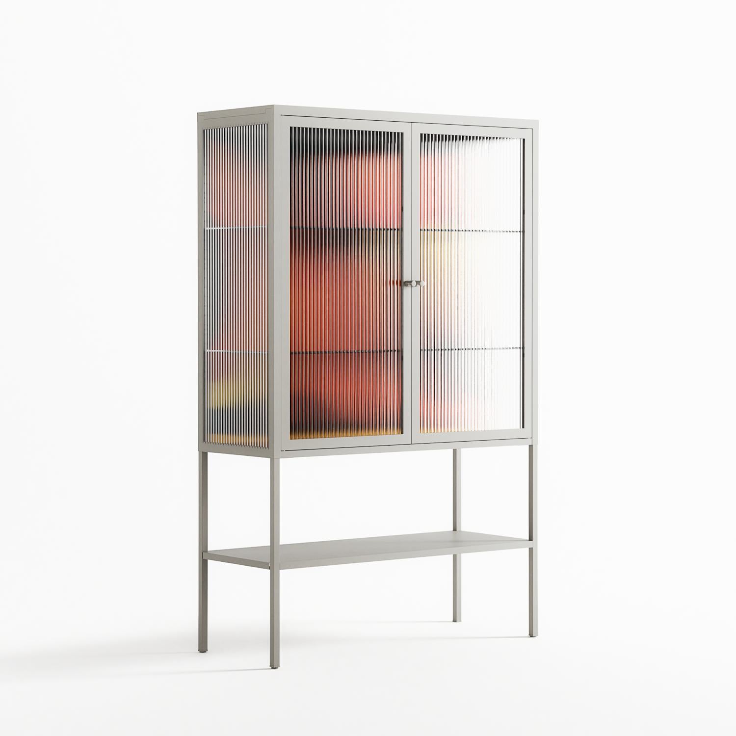 Swift - Loft Cabinet - Rikki Hewitt - Chalk - Reeded glass