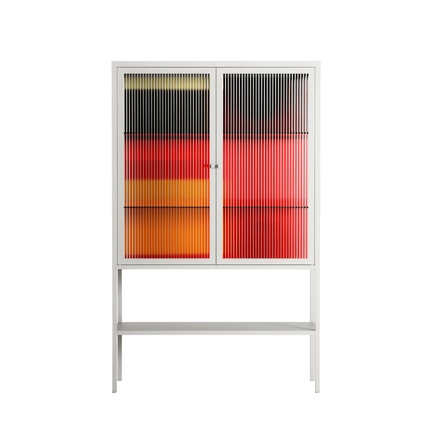 Turnstile - Loft Cabinet - Rikki Hewitt - Chalk - Reeded glass