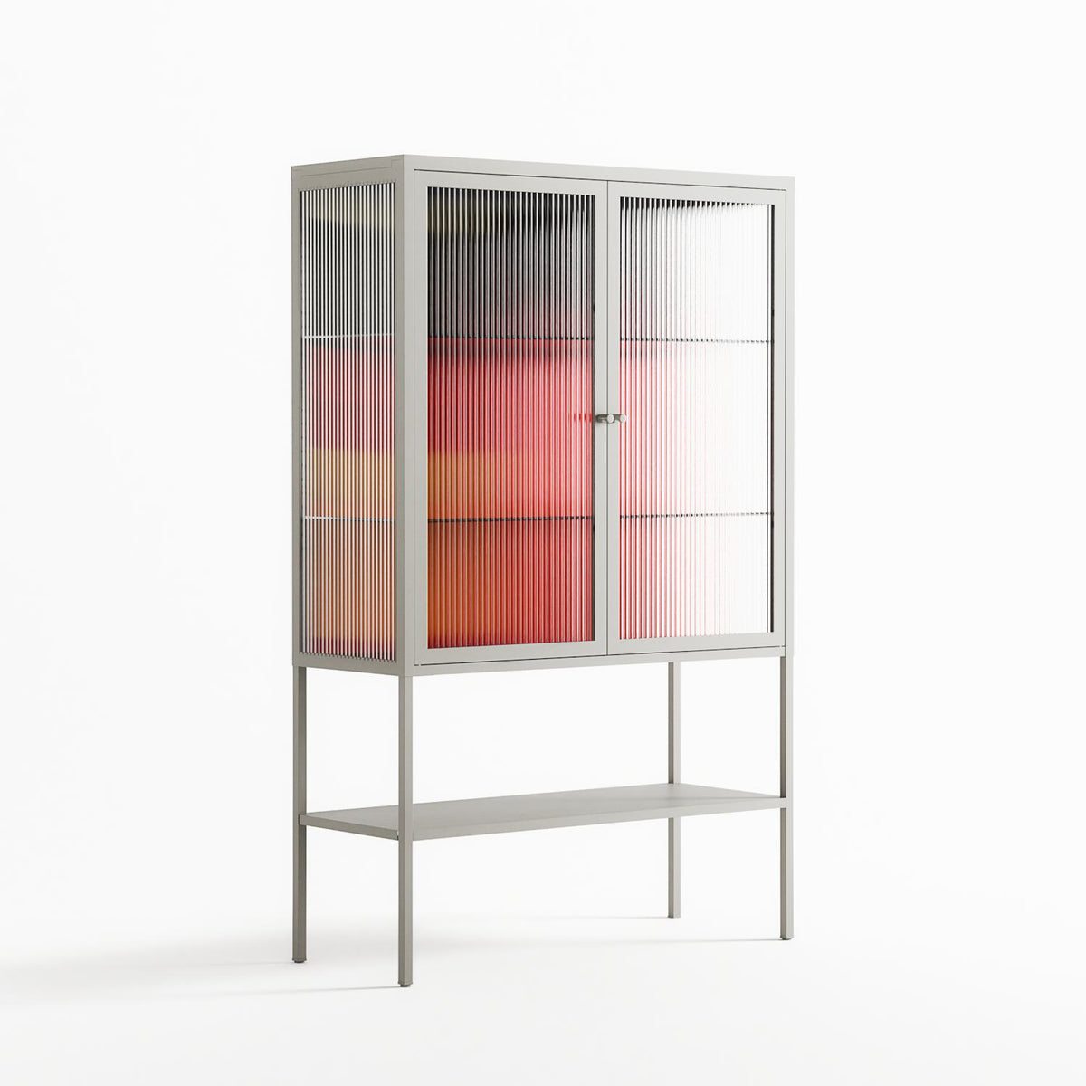 Turnstile - Loft Cabinet - Rikki Hewitt - Chalk - Reeded glass