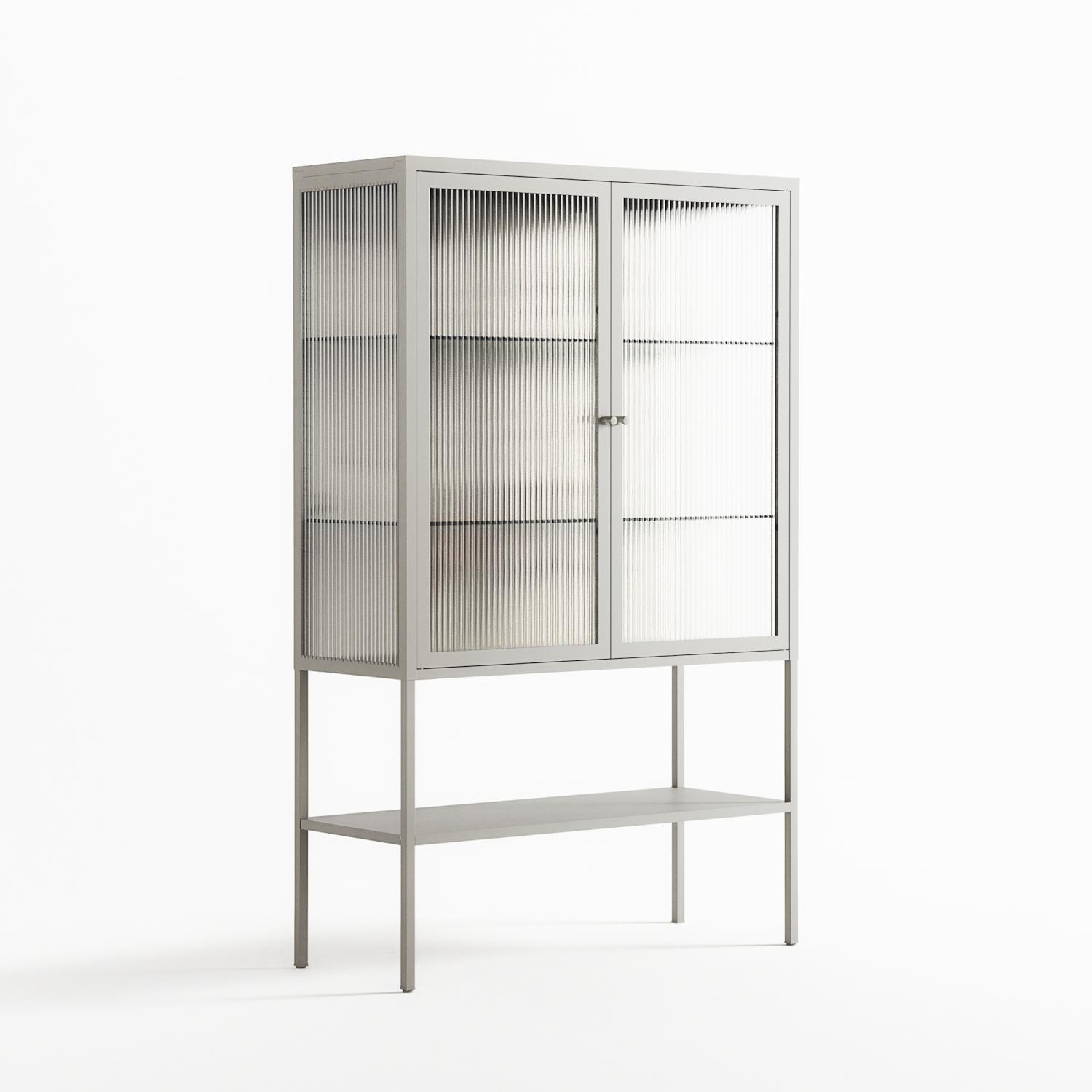 Bayeux - Loft Cabinet - Naia Escribano - Chalk - Reeded glass