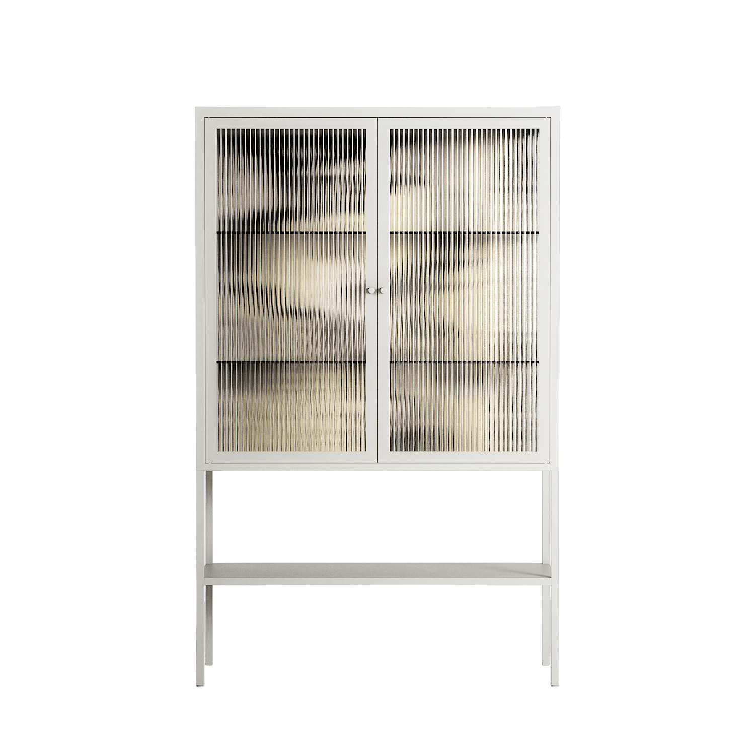 Oberon and Elgar - Loft Cabinet - Naia Escribano - Chalk - Reeded glass