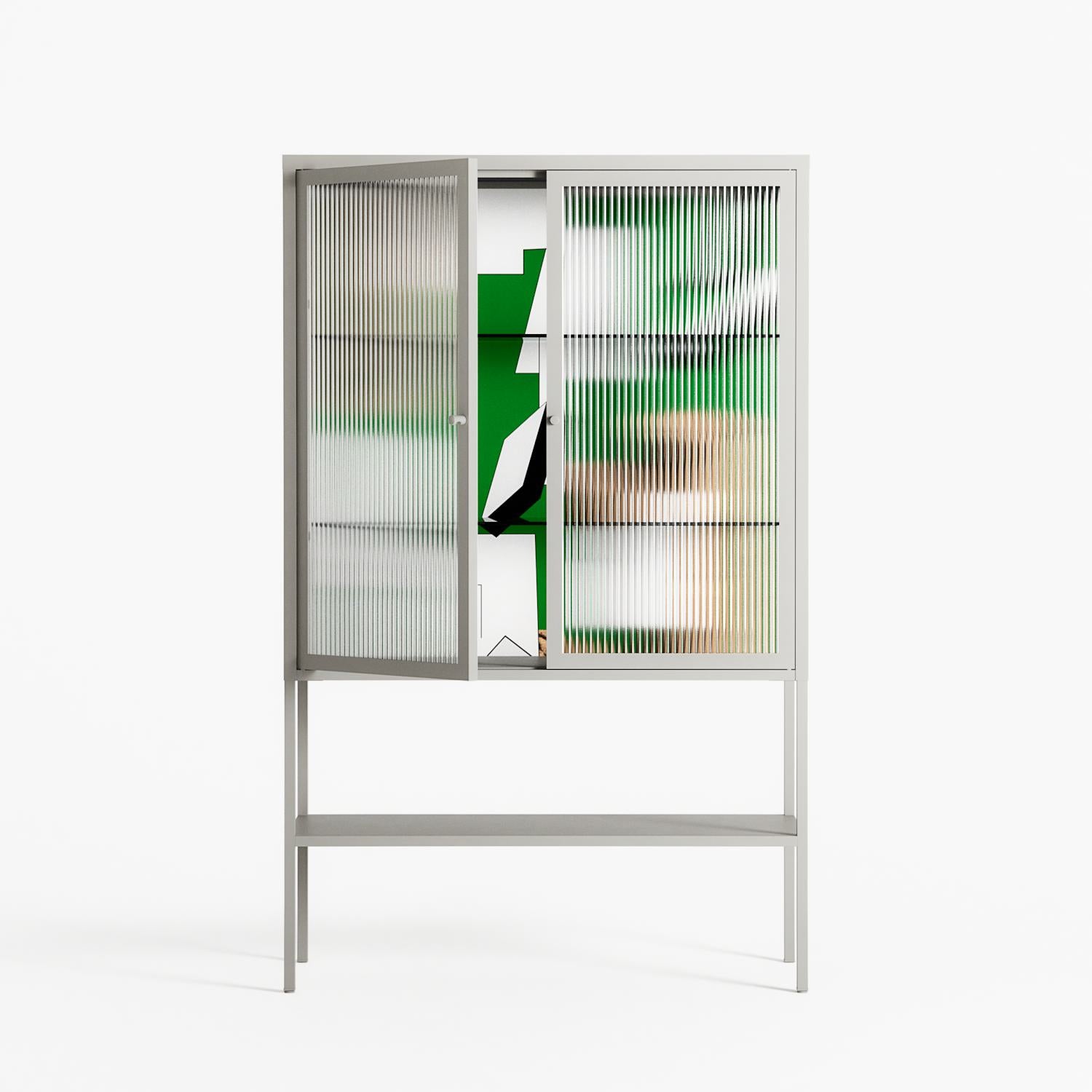 Paisaje - Loft Cabinet - Naia Escribano - Chalk - Reeded glass