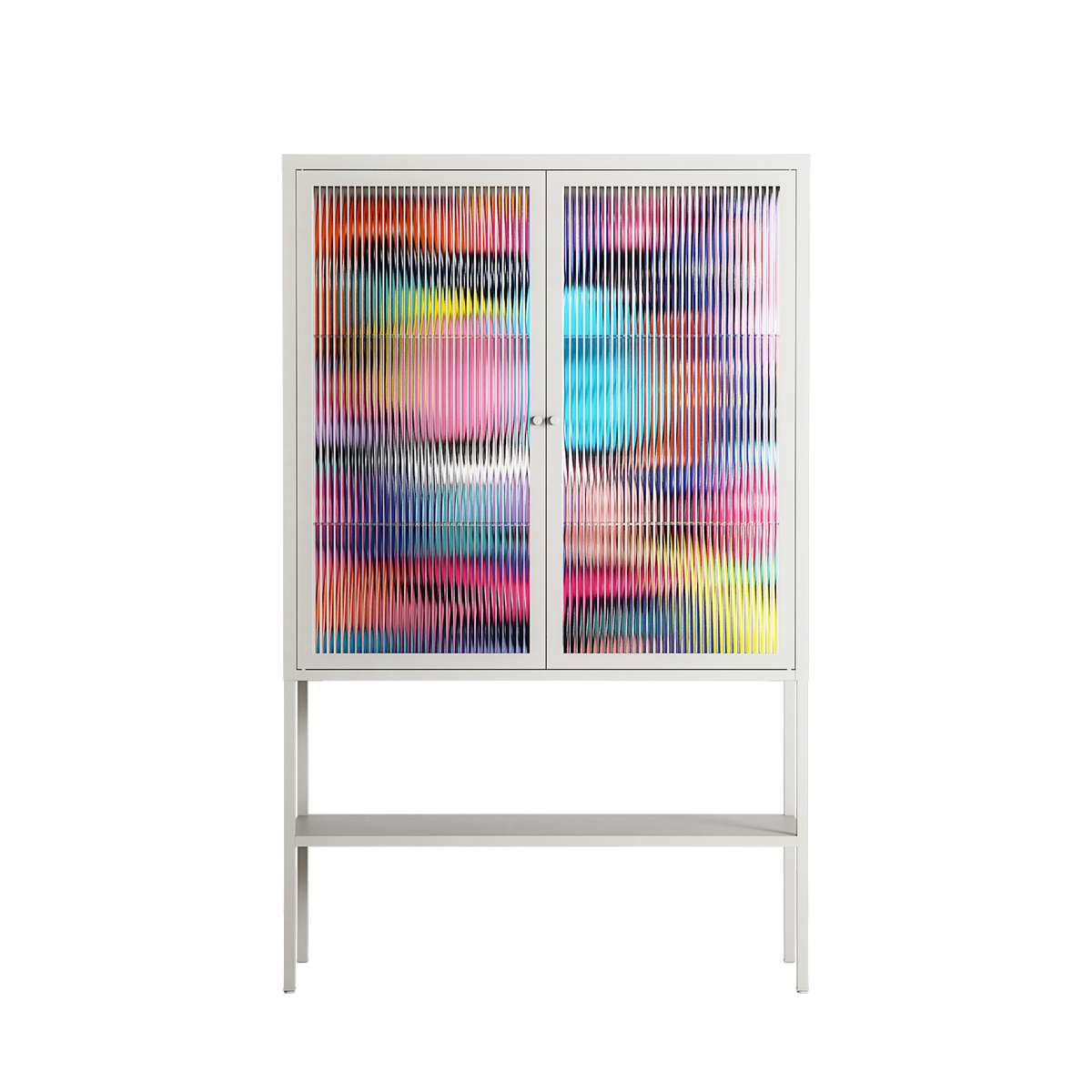 Sansone - Loft Cabinet - Maddalena Fanfani - Chalk - Reeded glass