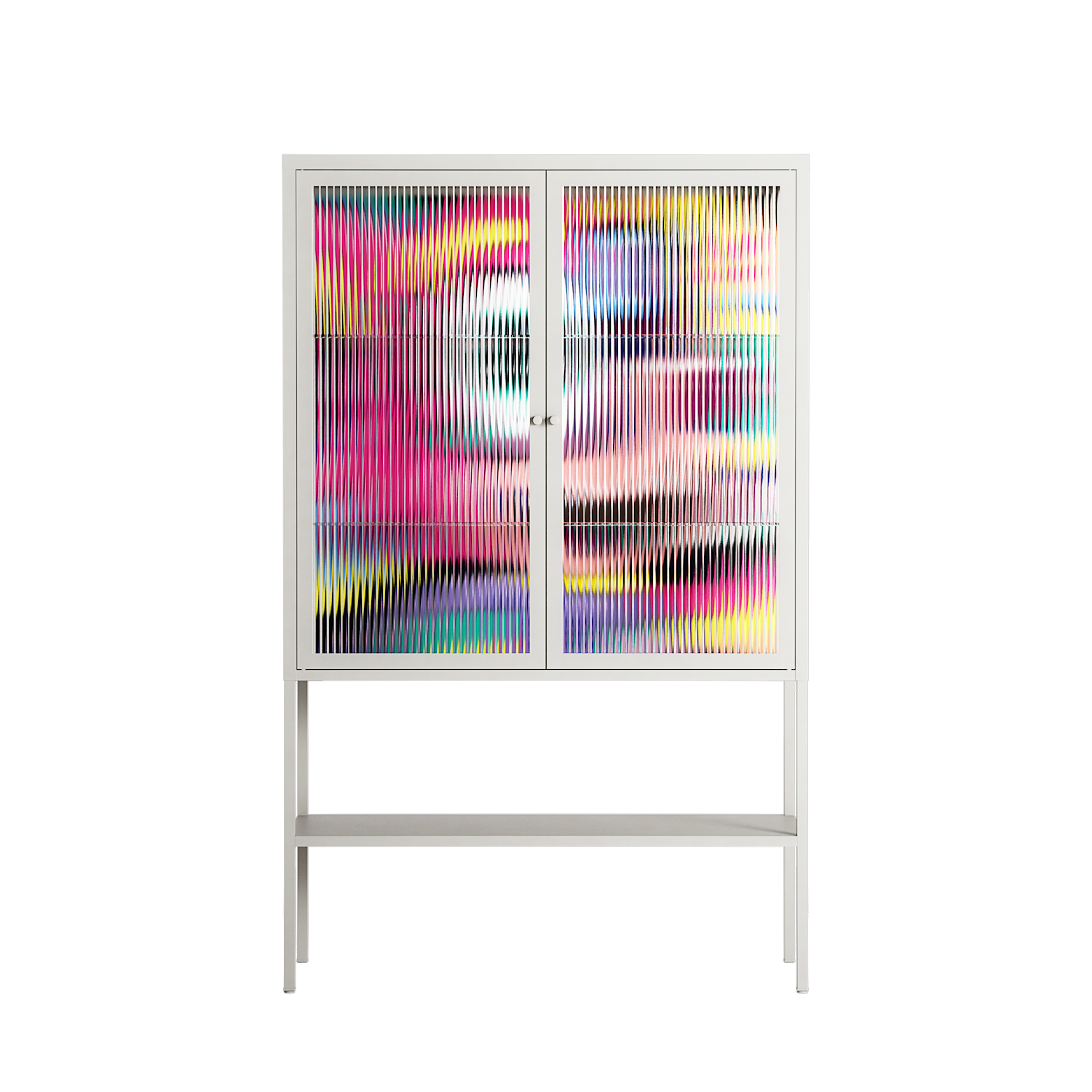 HappyFe - Loft Cabinet - Maddalena Fanfani - Chalk - Reeded glass