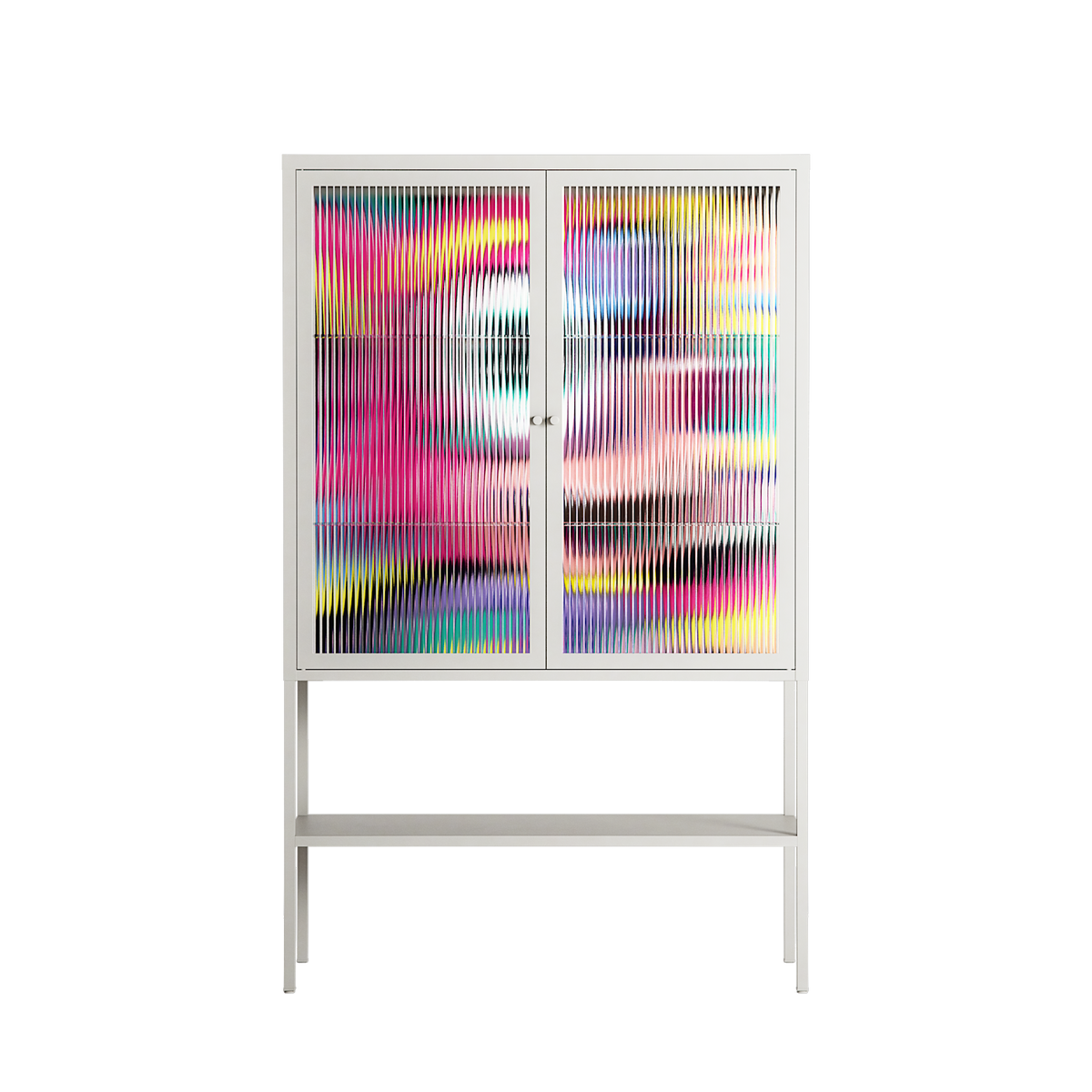 HappyFe - Loft Cabinet - Maddalena Fanfani - Chalk - Reeded glass