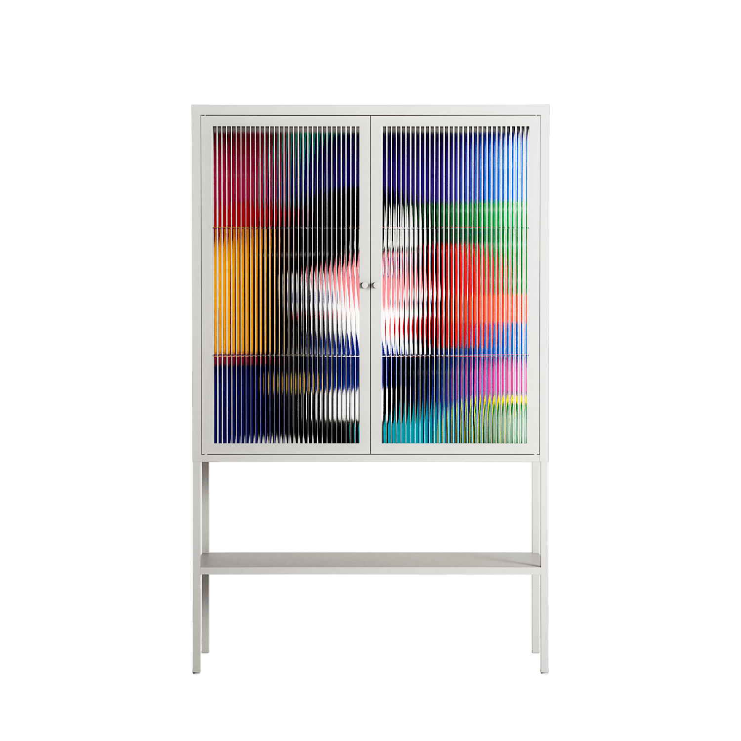 Chained To Perception - Loft Cabinet - Mathilda Kienast - Chalk - Reeded glass