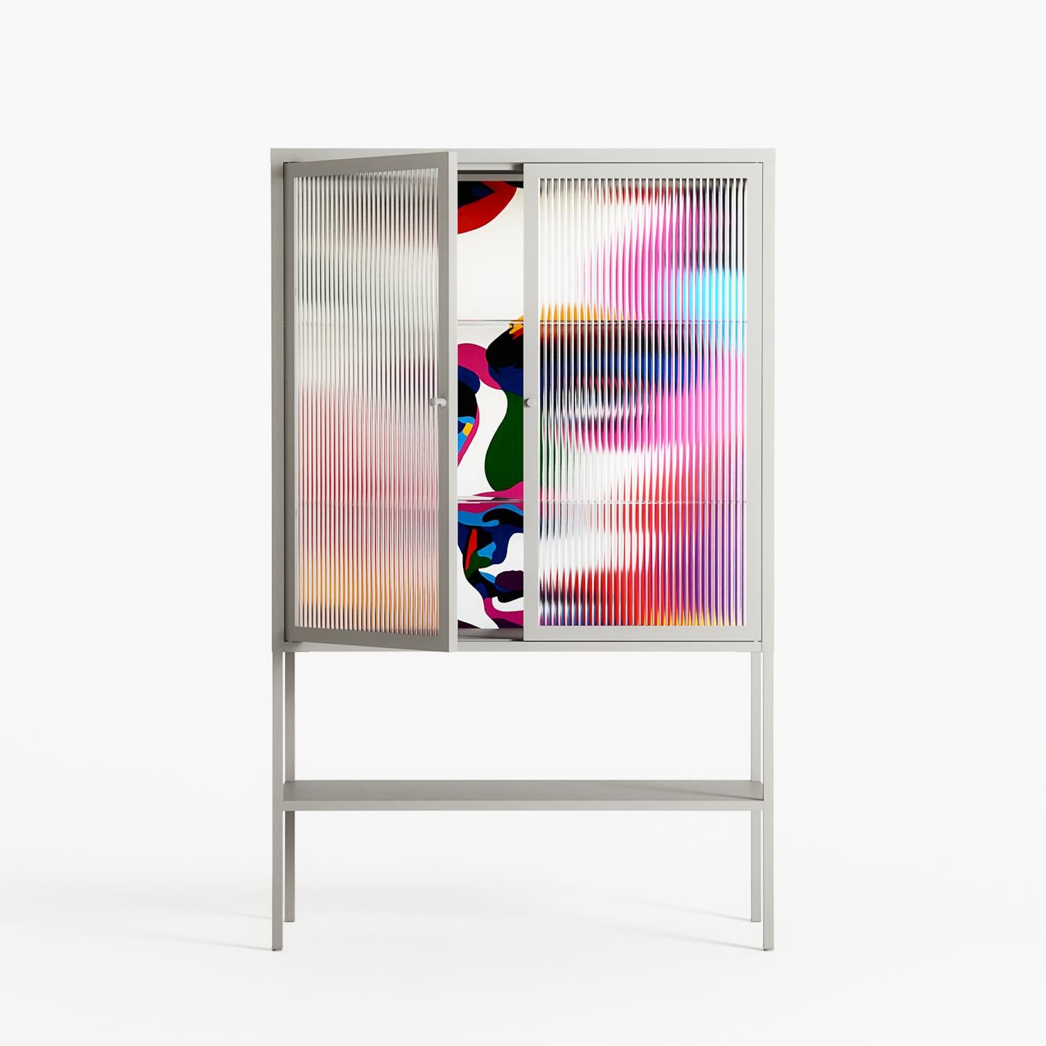Fragments Of A Painted Souls - Loft Cabinet - Mathilda Kienast - Chalk - Reeded glass