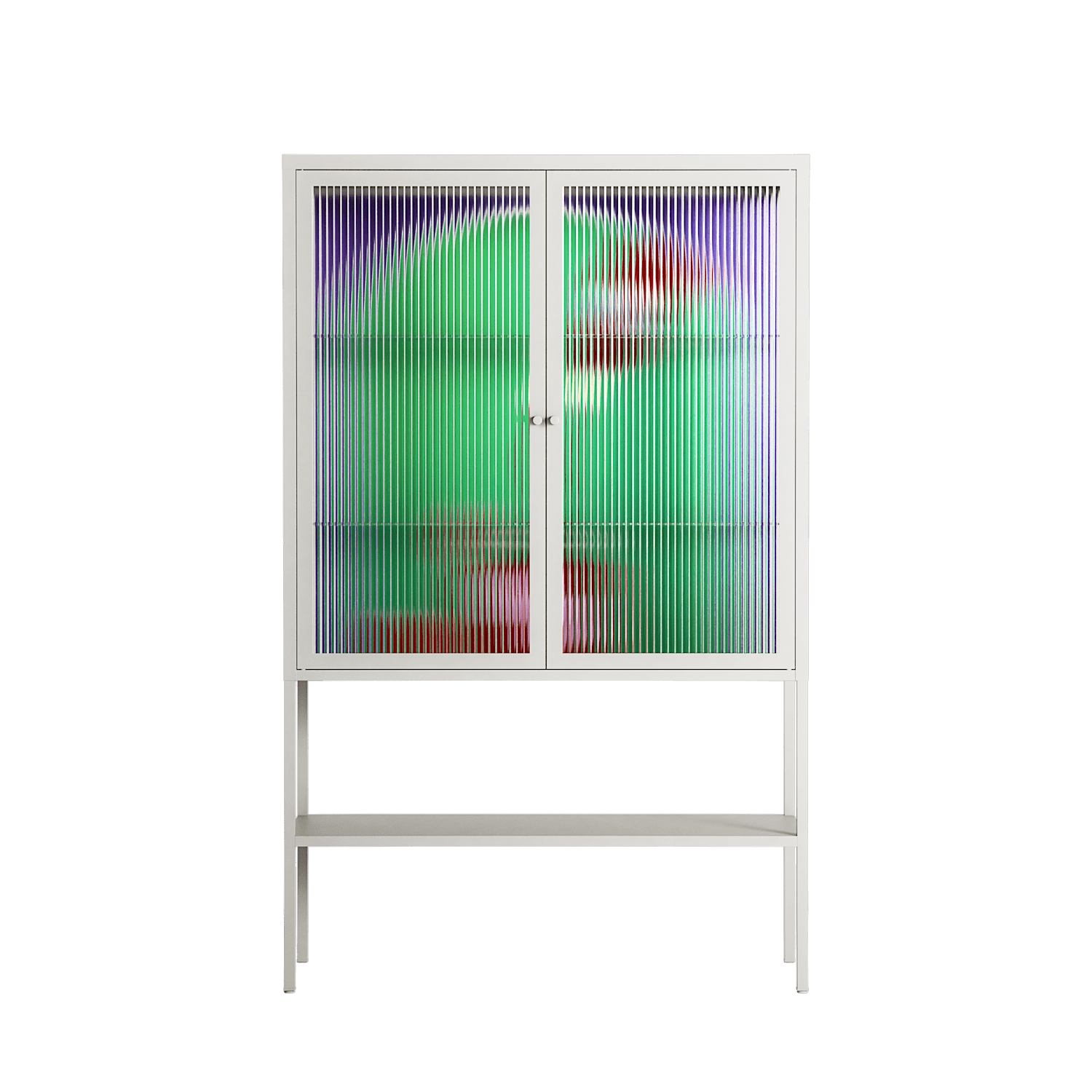Negroni - Loft Cabinet - Mathilda Kienast - Chalk - Reeded glass