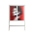 Unseen In Plain Sight - Loft Cabinet - Mathilda Kienast - Chalk - Reeded glass