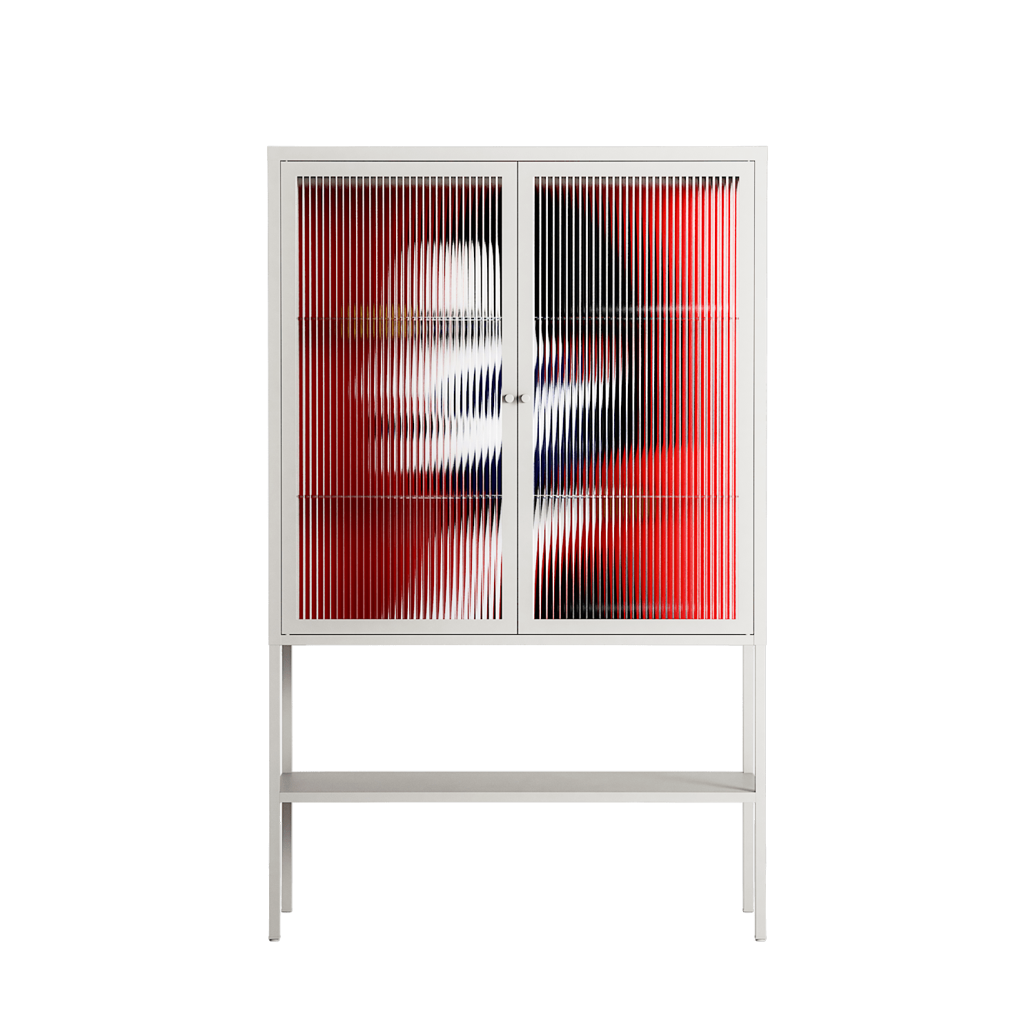 Unseen In Plain Sight - Loft Cabinet - Mathilda Kienast - Chalk - Reeded glass