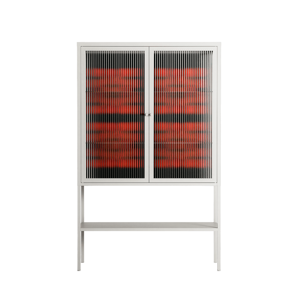 Berry Branch - Loft Cabinet - Ethan Fender - Chalk - Reeded glass