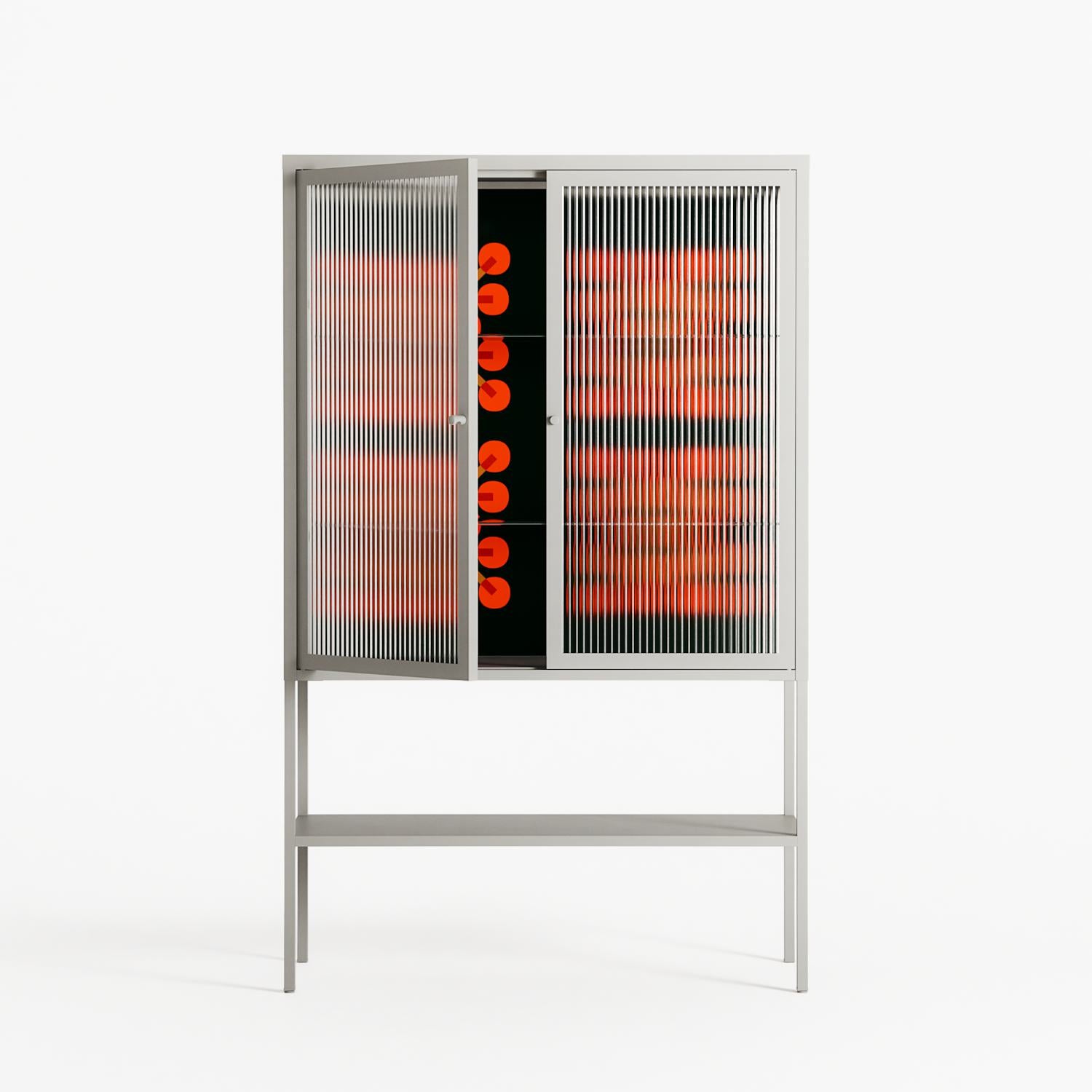 Berry Branch - Loft Cabinet - Ethan Fender - Chalk - Reeded glass