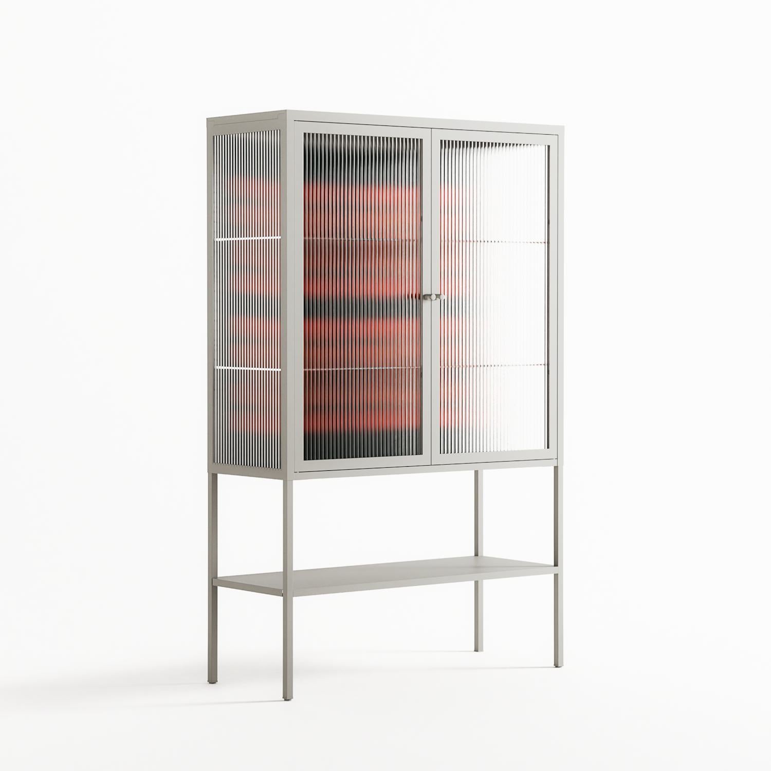 Berry Branch - Loft Cabinet - Ethan Fender - Chalk - Reeded glass