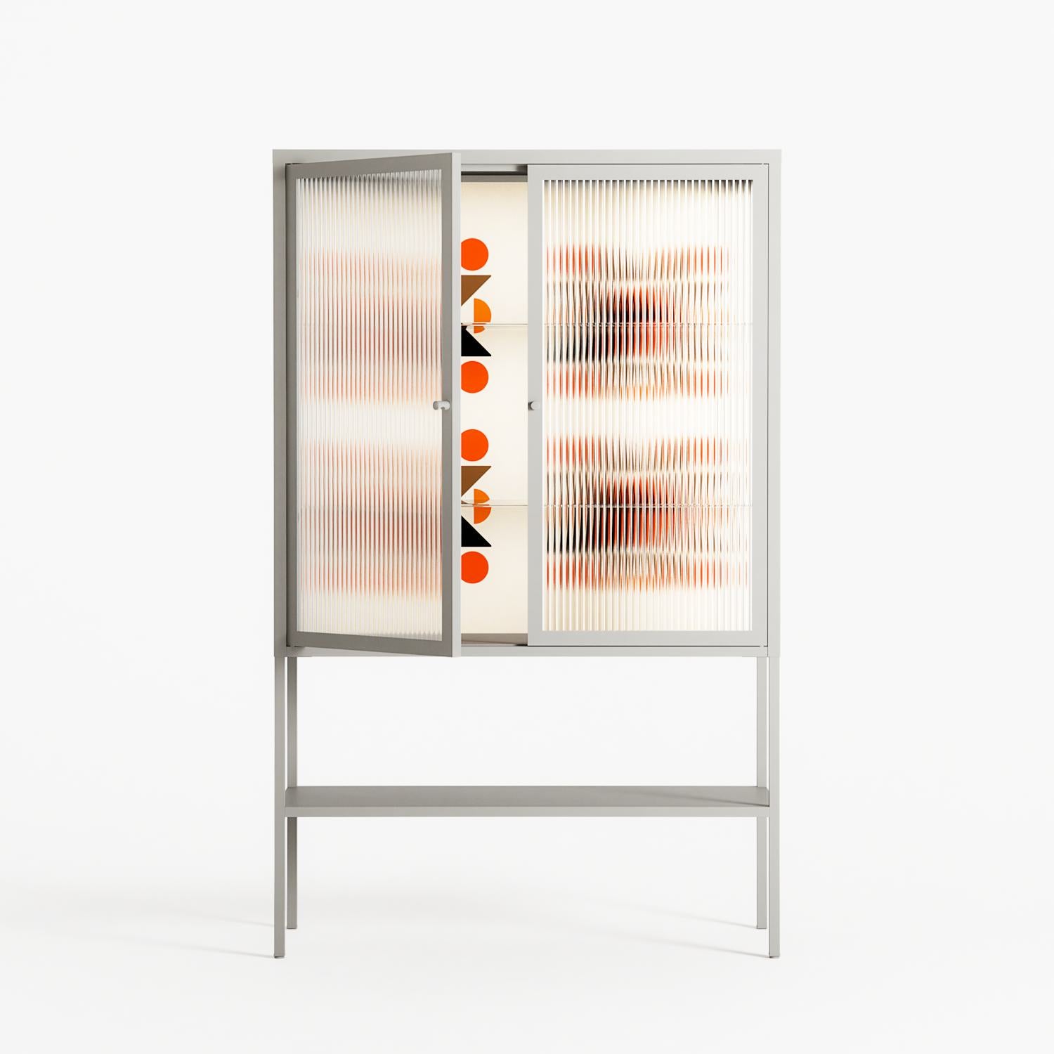 Crow Del Sol - Loft Cabinet - Ethan Fender - Chalk - Reeded glass